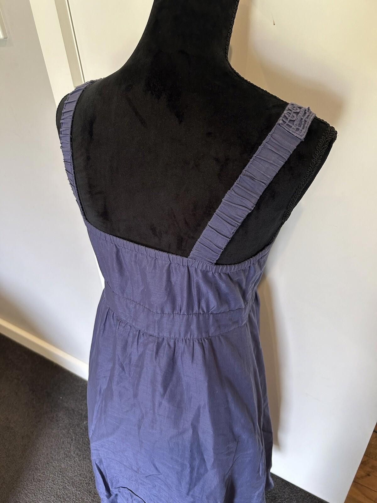 Esprit Esprit Linen Dress Blue Lined Crocheted Detail-Size 10 (003) Size M / US 6-8 / IT 42-44 - 8 Thumbnail