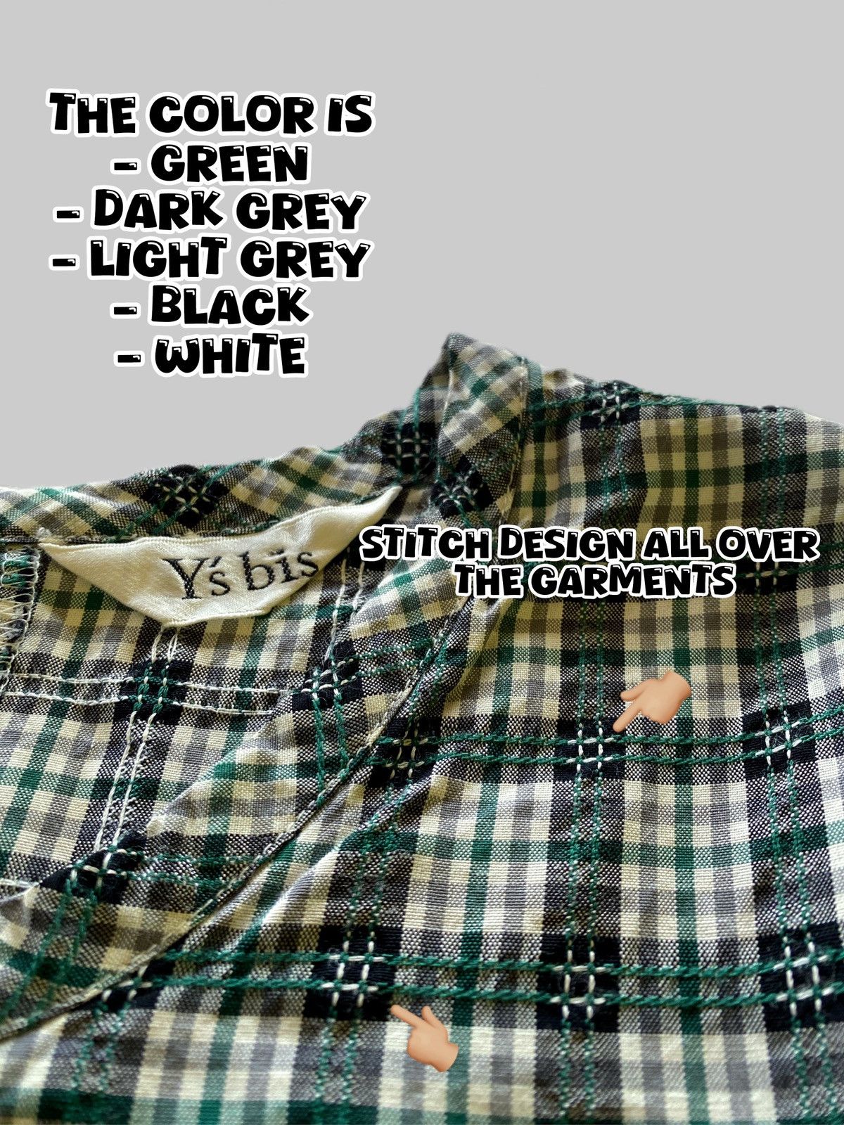 Yohji Yamamoto Vintage Y’s Bis Sashiko Plaid Tops Size M / US 6-8 / IT 42-44 - 4 Thumbnail