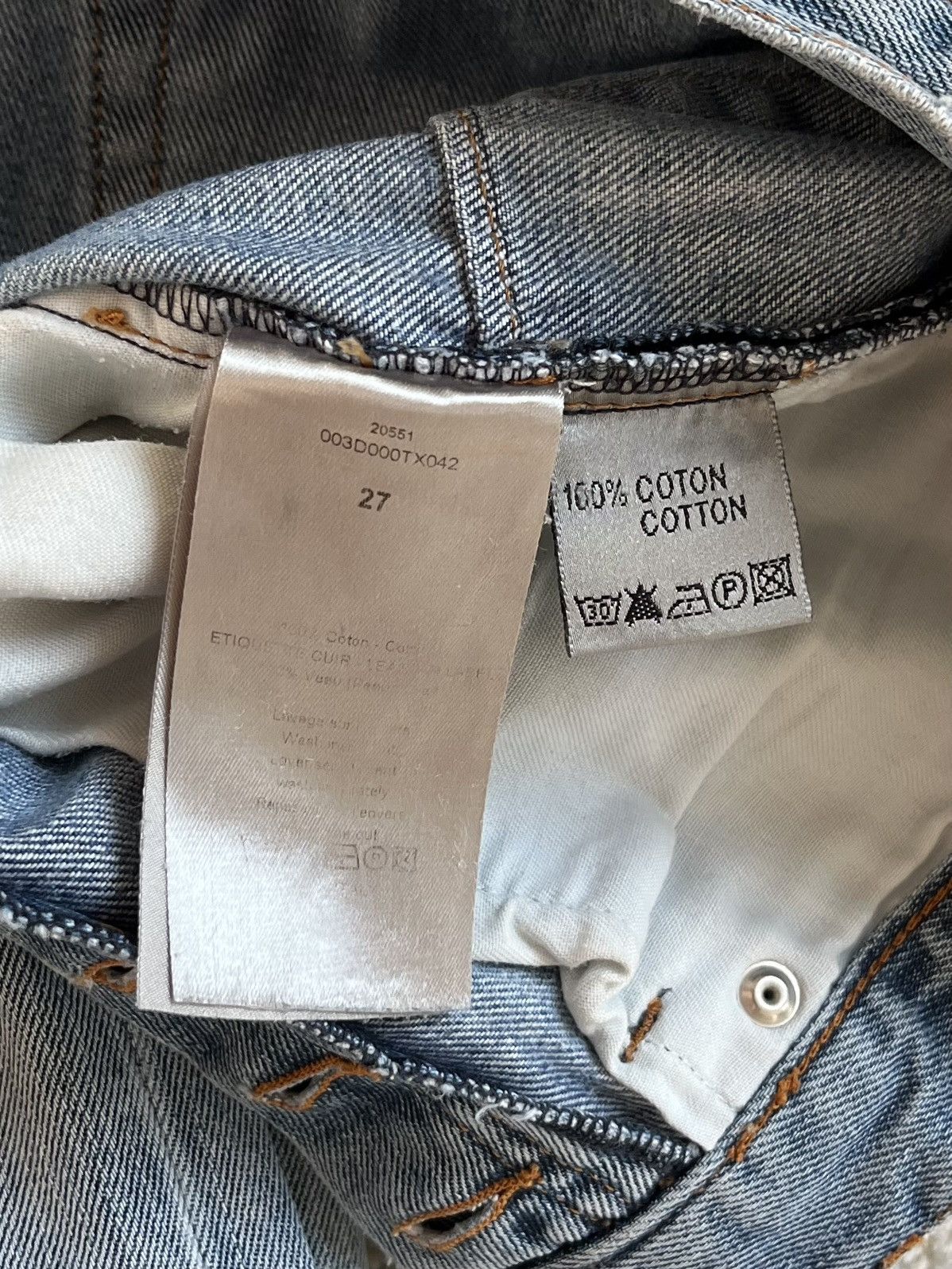 Dior dior homme ss12 light blue knee distressed denim Size US 27 - 11 Thumbnail