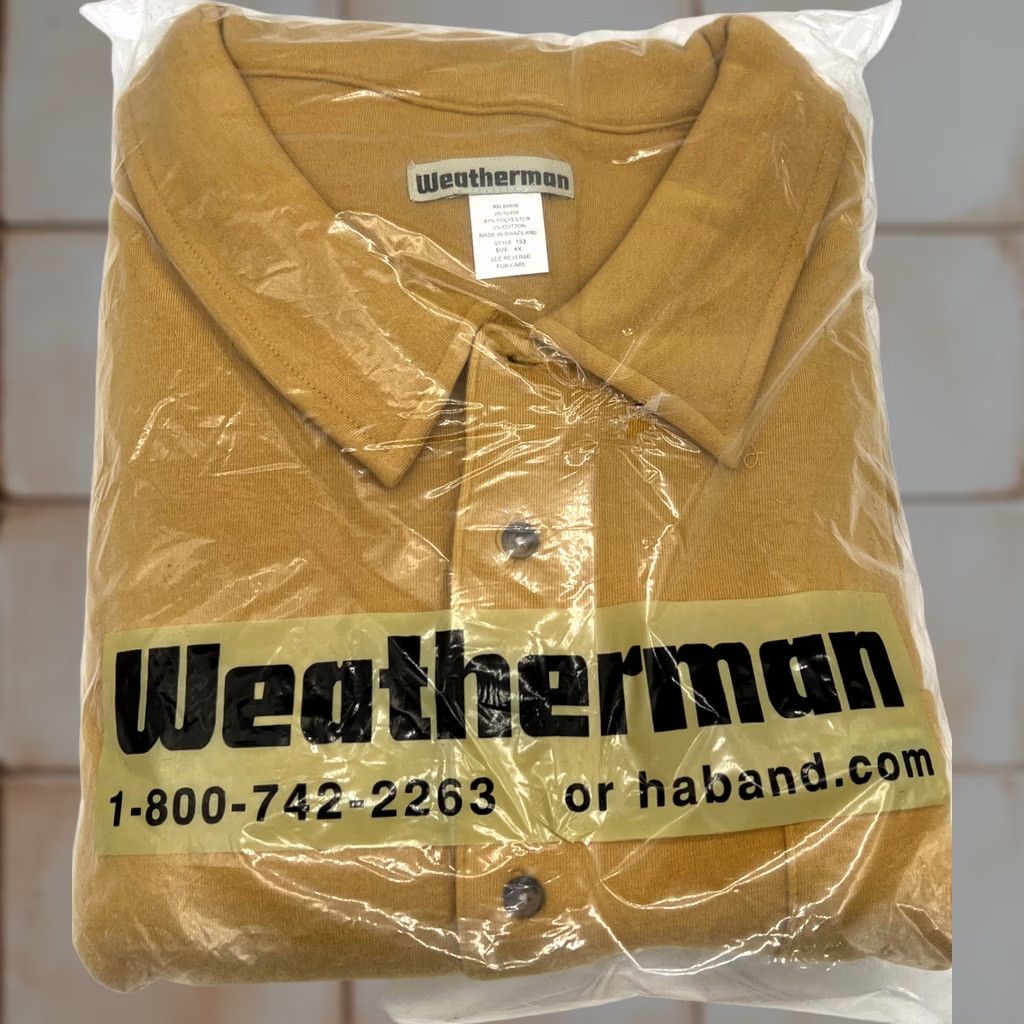 Vintage Weatherman Pullover Polo Mens 4XL Long Sleeve Striped Collared Sweater Winter Mustard Yellow Size US XXL / EU 58 / 5 - 1 Thumbnail