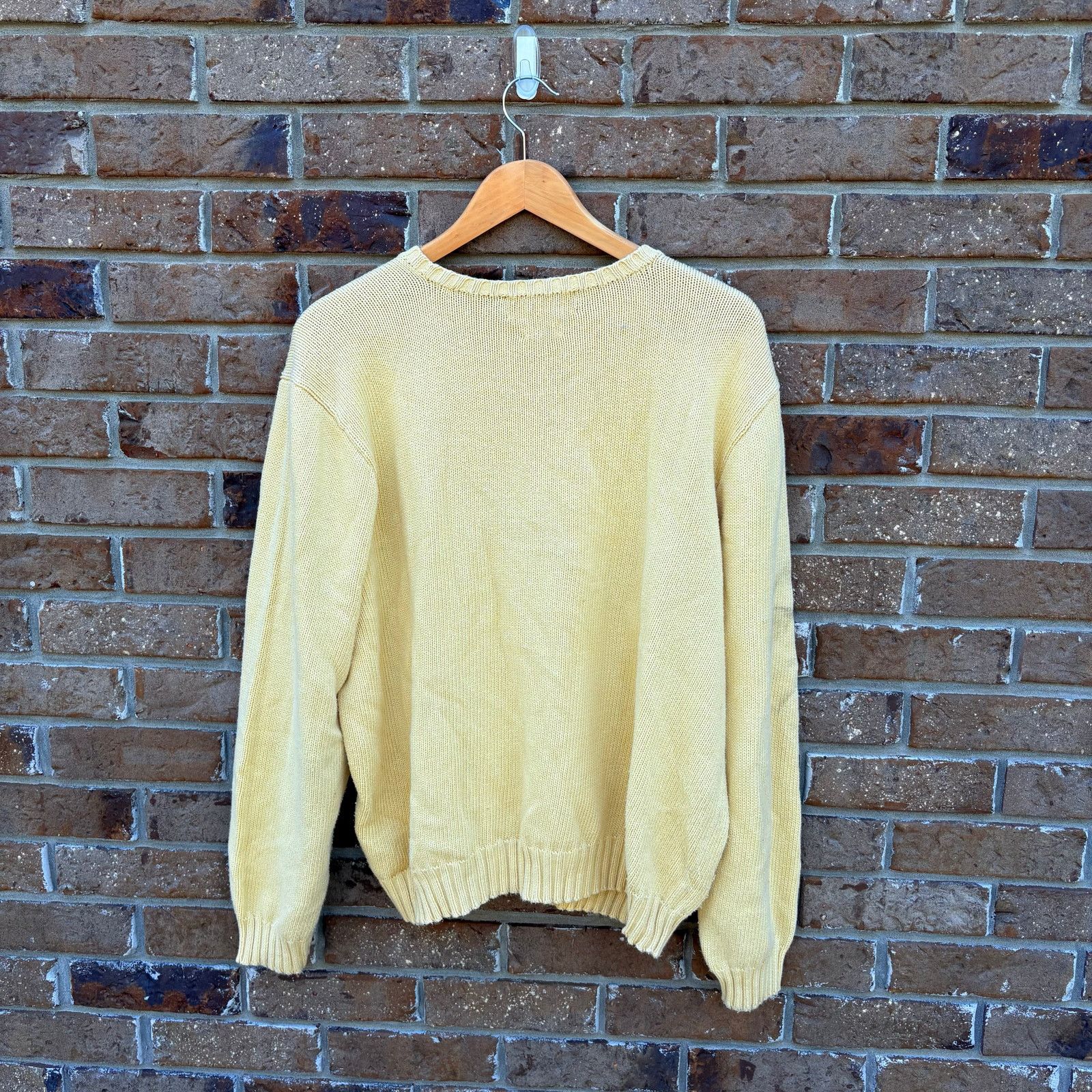 Vintage Vintage Polo Ralph Lauren Yellow Knit Sweater XL Size US XL / EU 56 / 4 - 3 Thumbnail