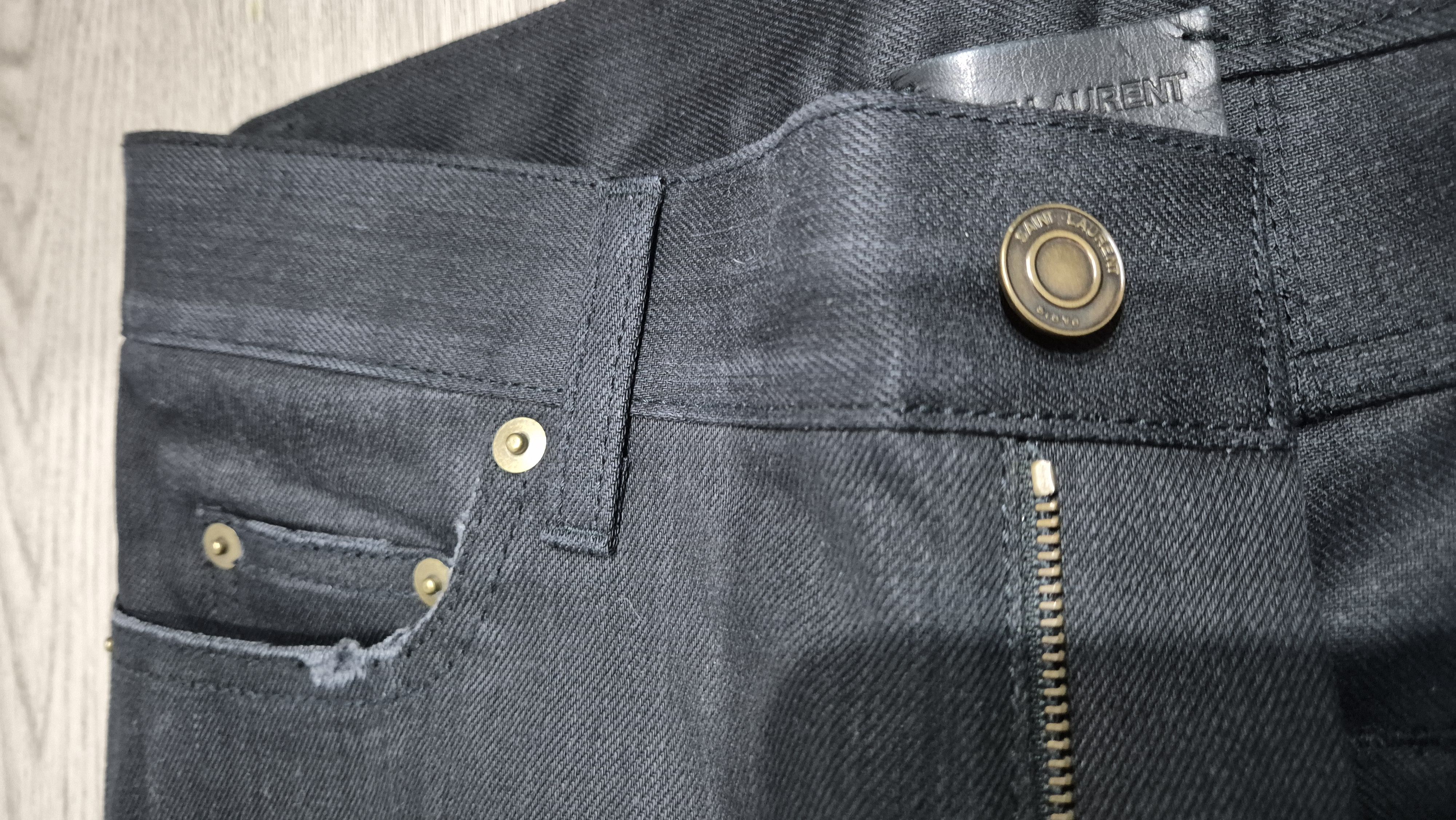 Saint Laurent Paris D02 Black Trash Ripped Denim Jeans LAST DROP SS16 HEDI Size US 29 - 6 Thumbnail