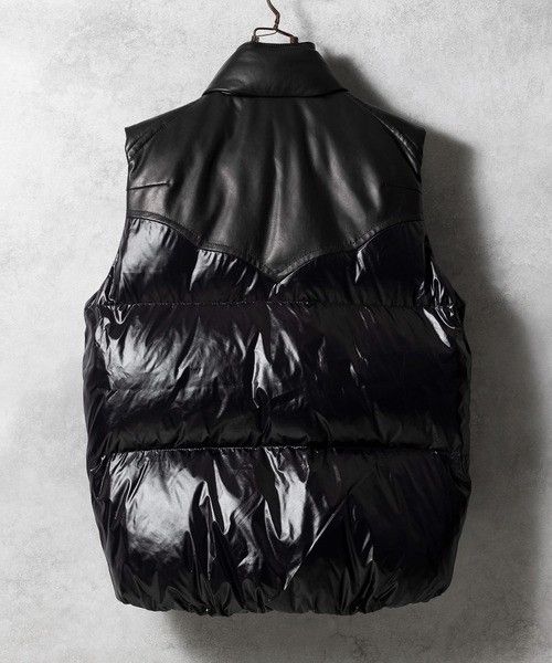 Number (N)ine Number nine COMBINATION DOWN VEST Nylon Leather
