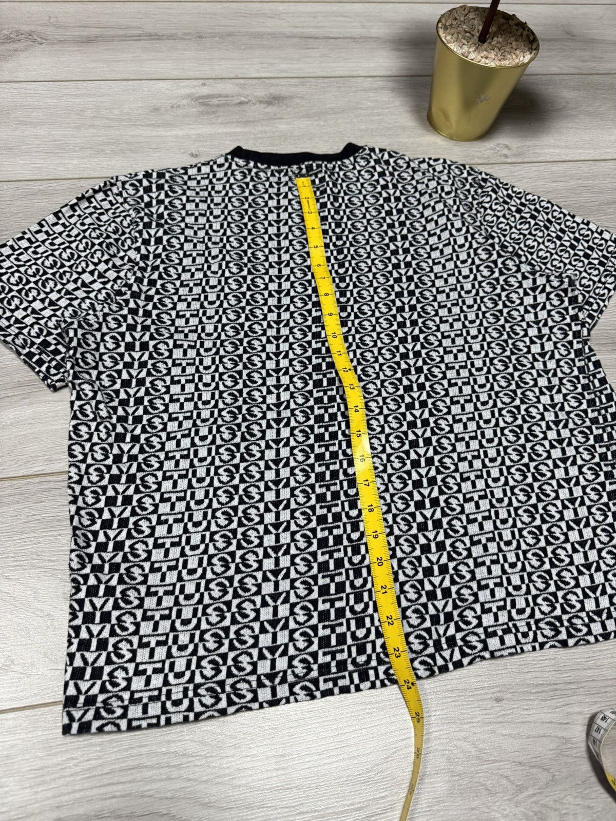 Stussy Stussy all over print monogram tee shirt spell out Size US M / EU 48-50 / 2 - 9 Thumbnail