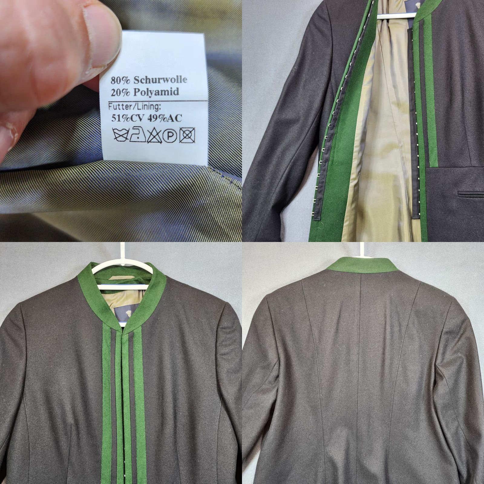 Vintage VINTAGE Tramontana Blazer Jacket Womens M Wool Black Green Germany Luxury Blazer Womens M Wool Black Green Germany Luxury Size M / US 6-8 / IT 42-44 - 8 Thumbnail