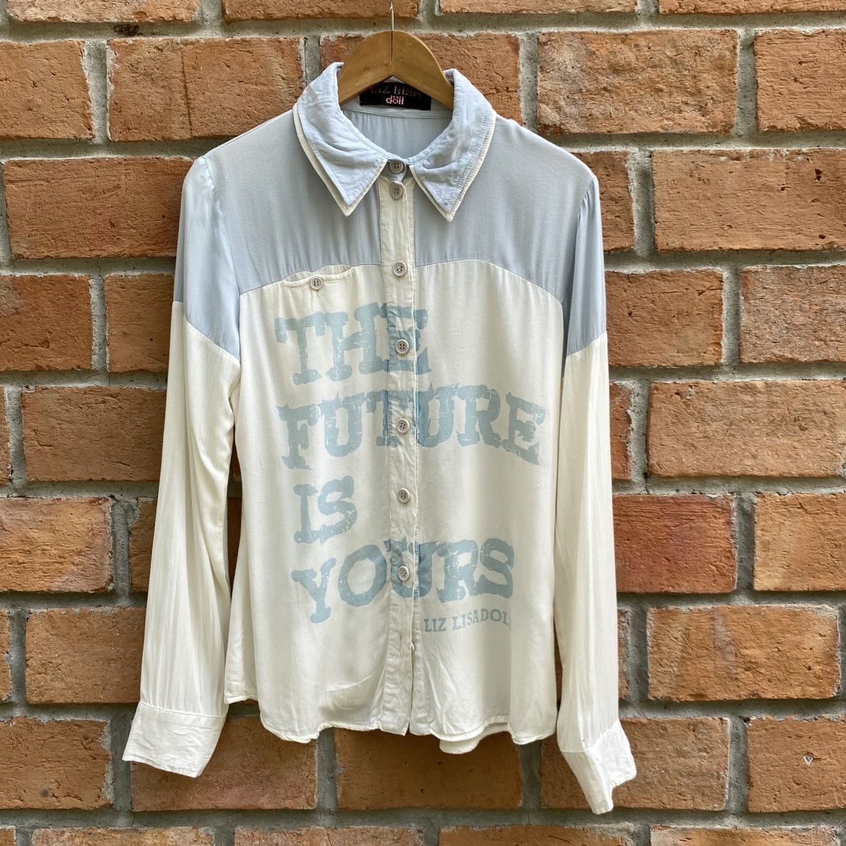 LIZ LISA LIZ LISA Light Blue and White Long-Sleeve Graphic Shirt Size M / US 6-8 / IT 42-44 - 11 Thumbnail