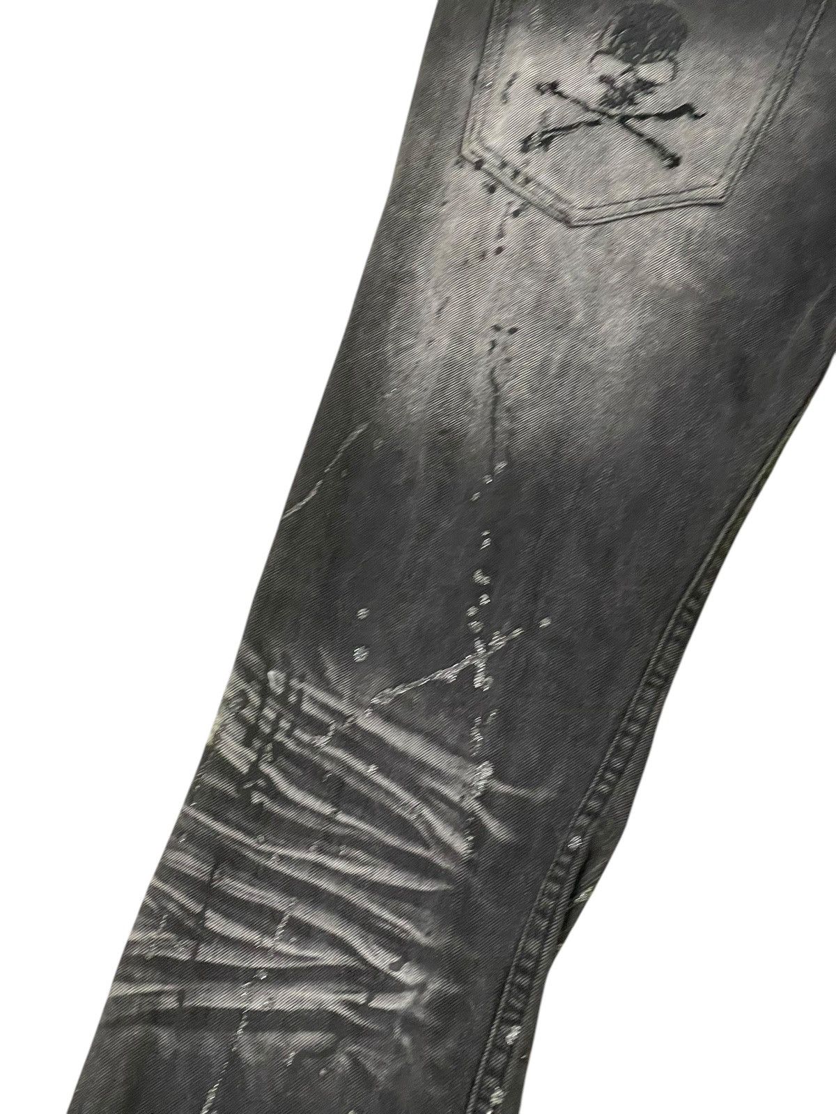 Japanese Brand Flare Jeans KUI Faded Distress Skull Boot Cut 1🟦2 Size US 31 - 6 Thumbnail