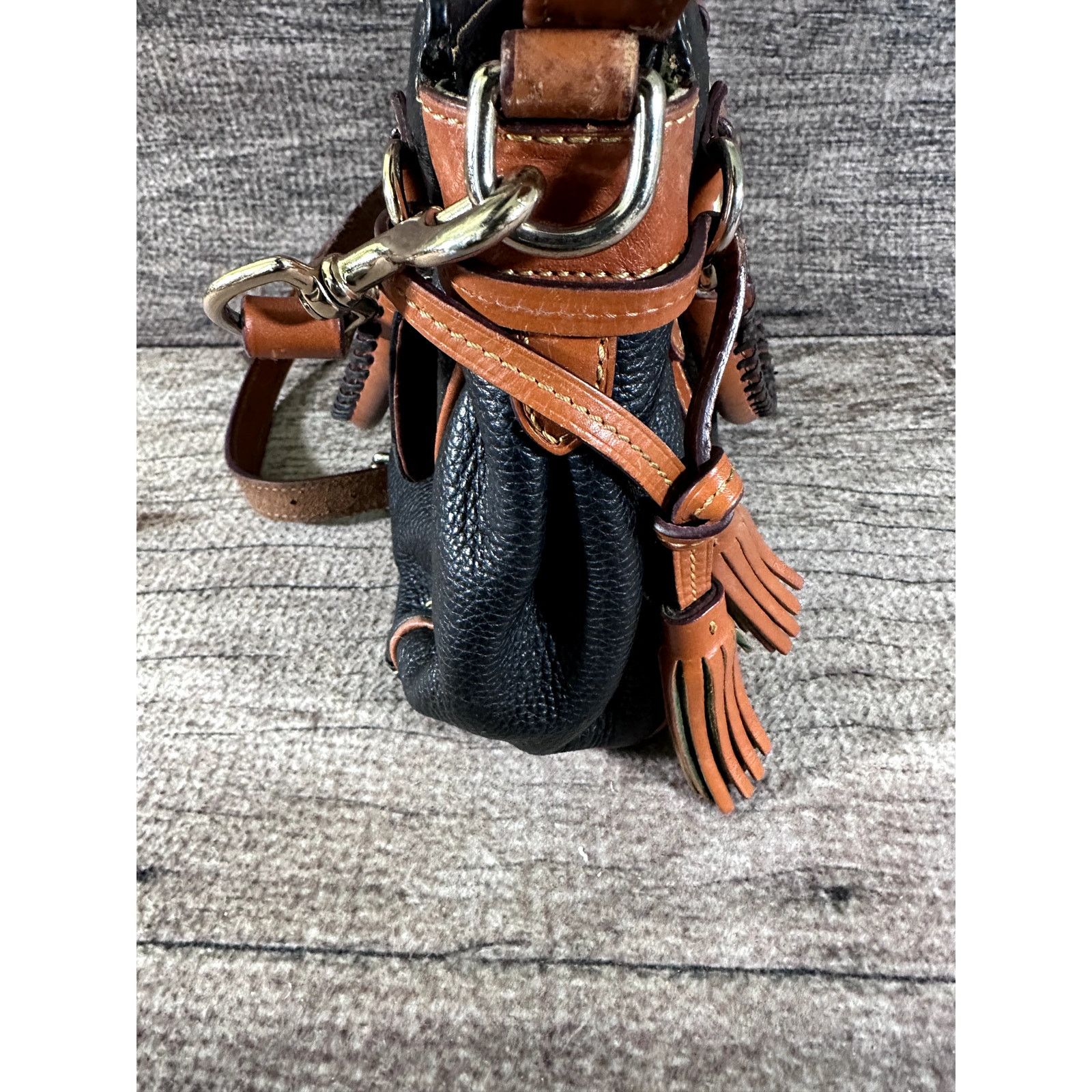 Dooney & Bourke Dooney & Bourke Black Pebble Leather Satchel with Bag Size ONE SIZE - 8 Thumbnail