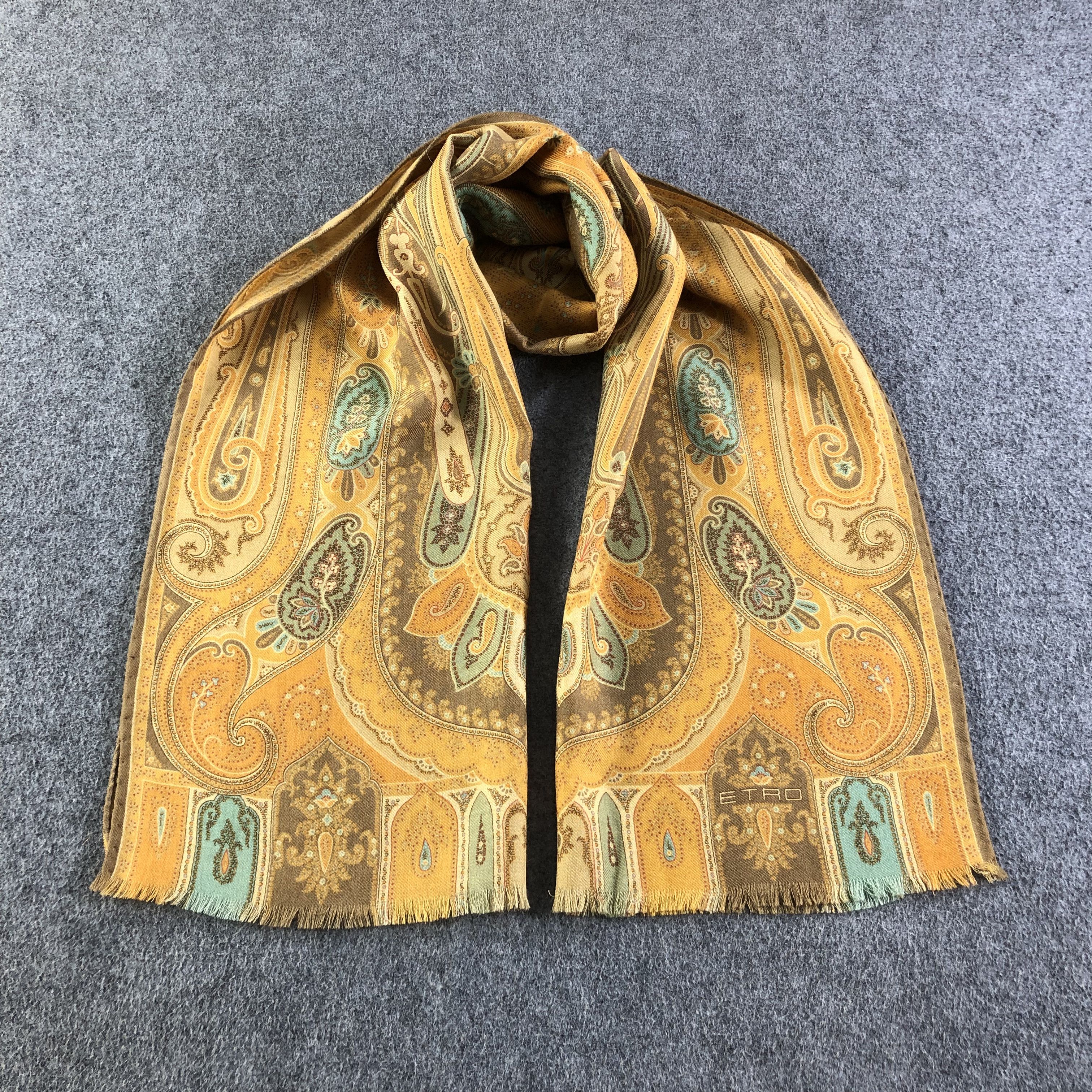 Etro Etro Paisley Wool Silk Stole Scarf Muffler Neck Wrap V1780 Size ONE SIZE - 1 Thumbnail