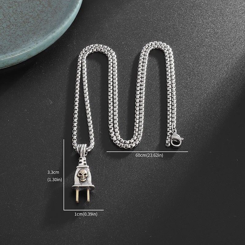 Vintage Y2K Skull Pendant Necklace Size ONE SIZE - 6 Thumbnail