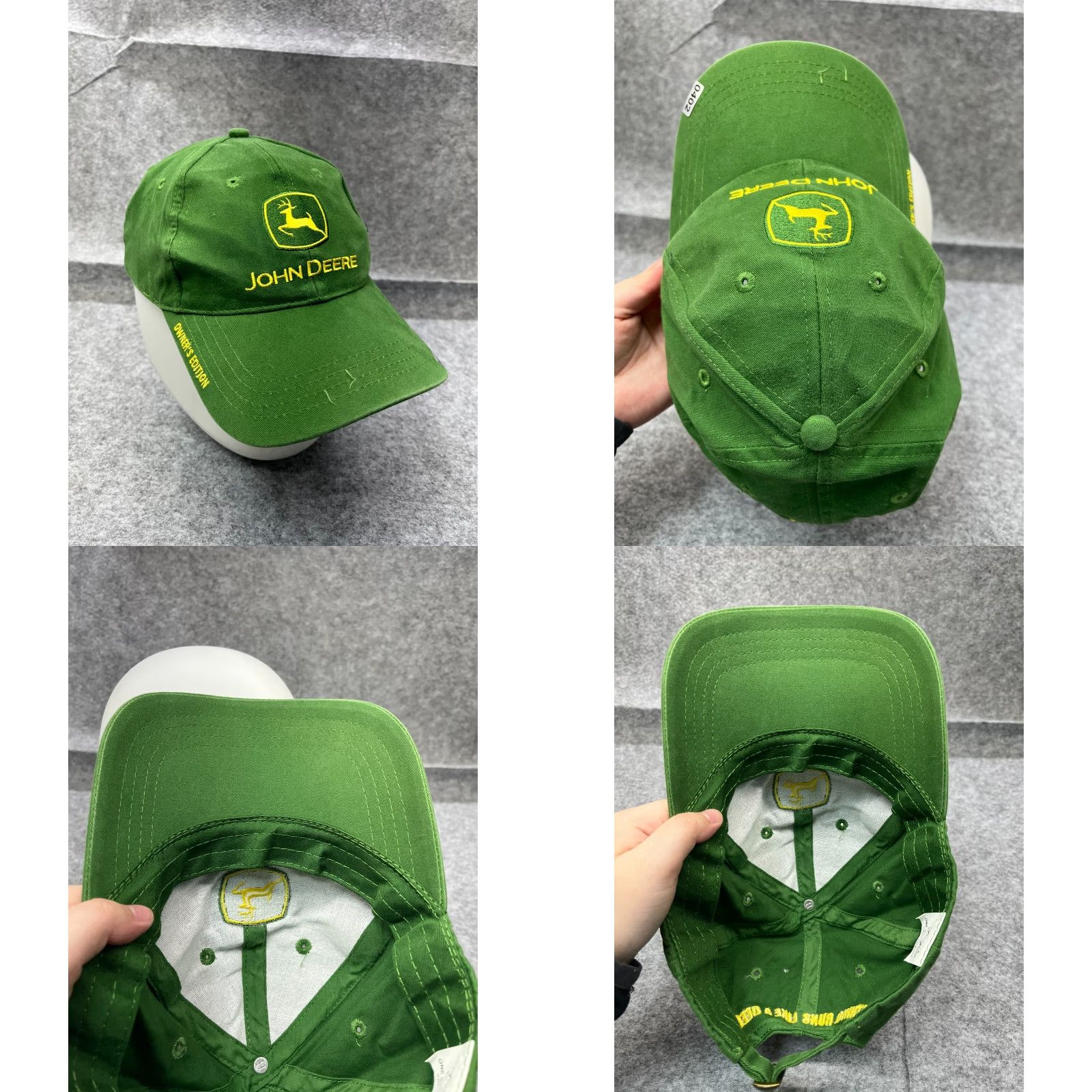 John Deere John Deere Hat Cap Adjustable Green 100% Cotton Adult Mens Baseball Cap Outdoor Agriculture Farm Equipment Twill Cap Size ONE SIZE - 8 Thumbnail