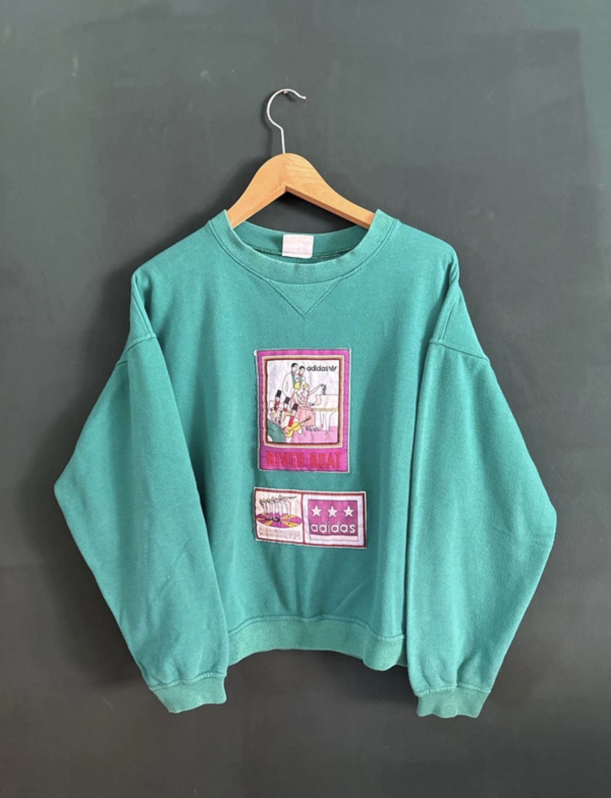 Adidas Rare adidas Vintage Sweatshirt 90s „River Boat“ (passt M) Size US S / EU 44-46 / 1 - 1 Thumbnail
