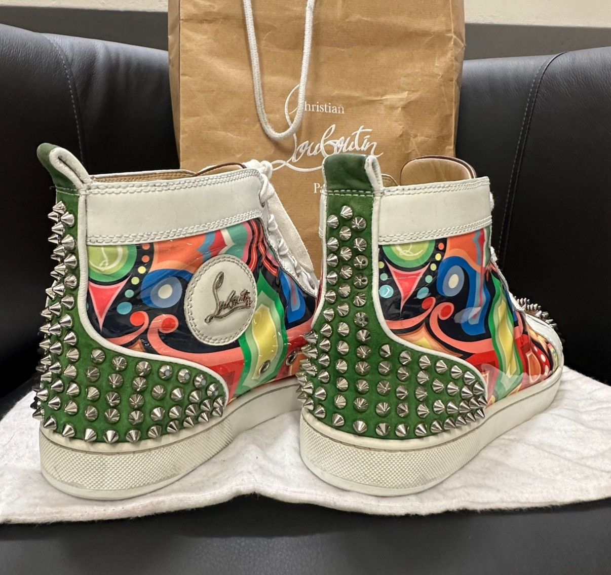 Christian Louboutin Christian Louboutin Multicolor Spiked Sneakers – original Size US 8 / EU 41 - 3 Thumbnail
