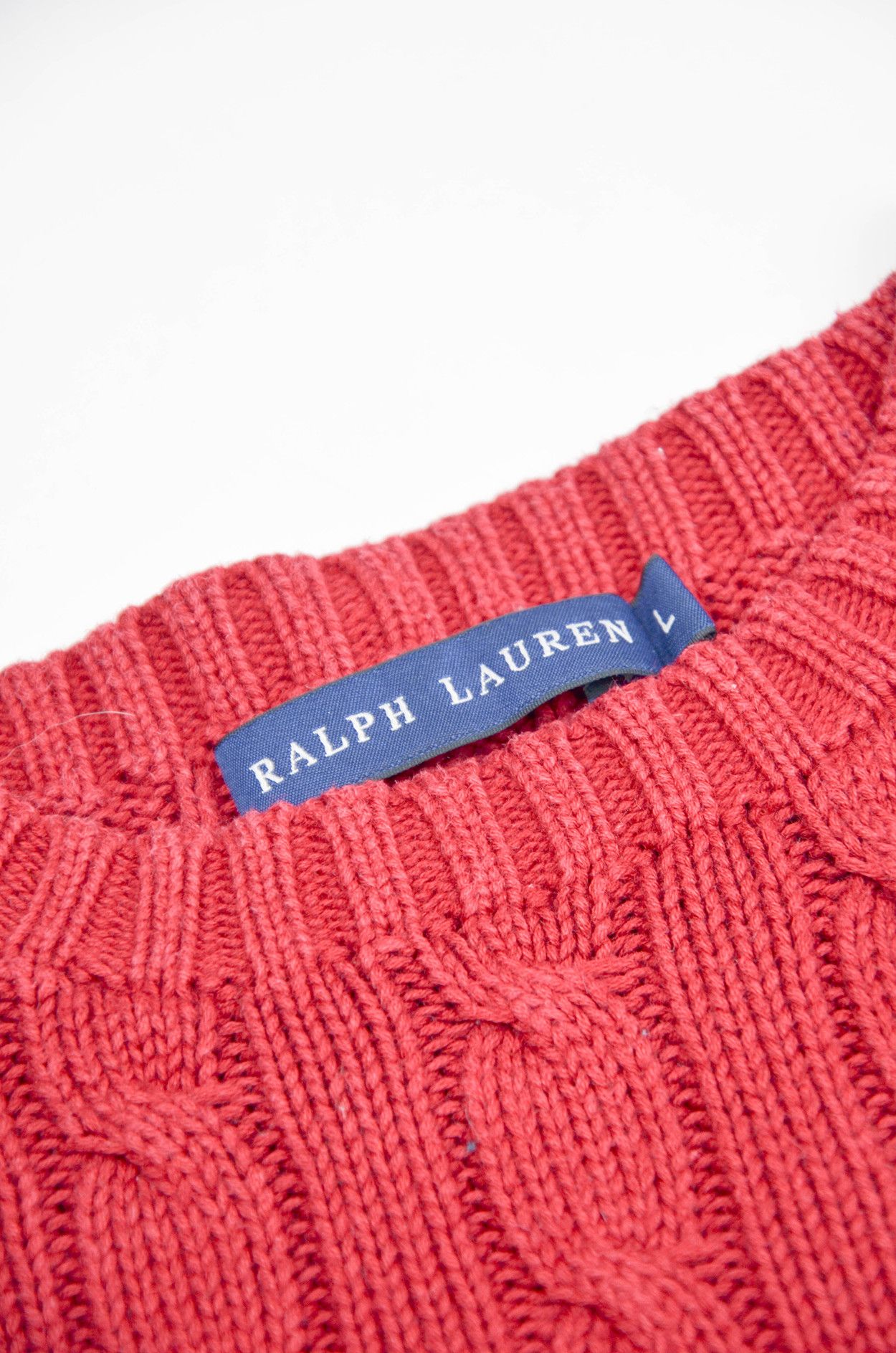 Ralph Lauren Ralph Lauren Red Cable Knit Sweater - Size L Size L / US 10 / IT 46 - 7 Thumbnail