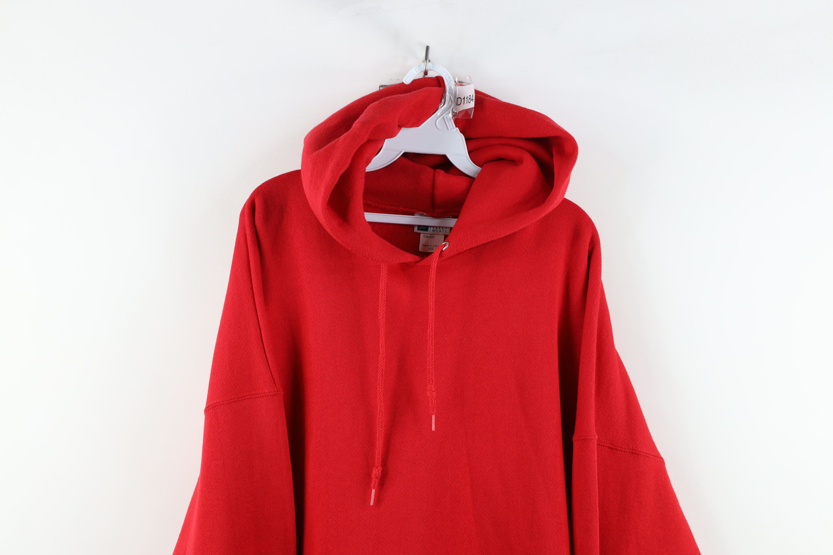 Vintage Vintage 90s Streetwear Heavyweight Hoodie Sweatshirt Red USA Size US XXL / EU 58 / 5 - 2 Thumbnail
