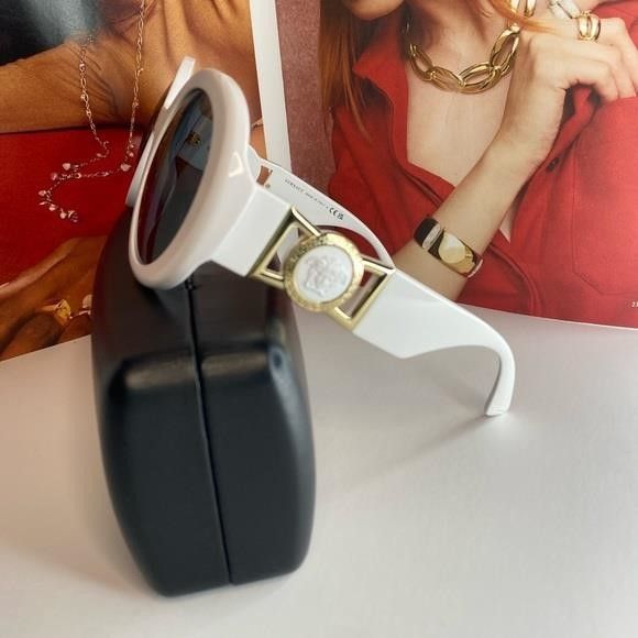 Versace 🤍🤍🔥🔥New - VERSACE Dark Gray Round Ladies Sunglasses VE4 Size ONE SIZE - 10 Thumbnail