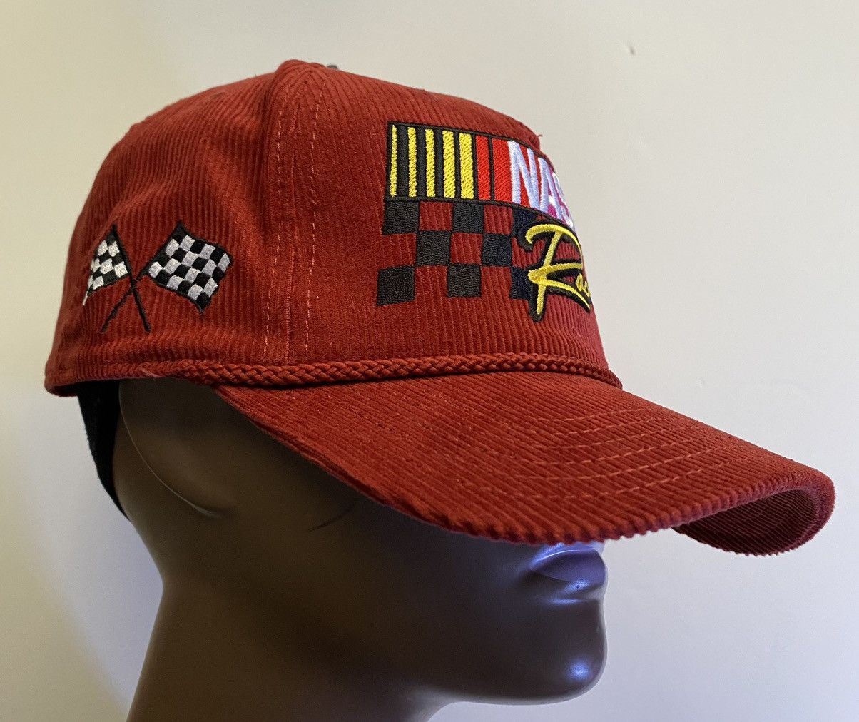 NASCAR Nascar Racing Corduroy Hat Cap Red-Rope Hat Snapback New!! Size ONE SIZE - 8 Thumbnail