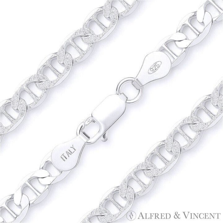Other 6.3mm Marina / Mariner Pave Link Italian Chain Bracelet 7" Size ONE SIZE - 1 Preview