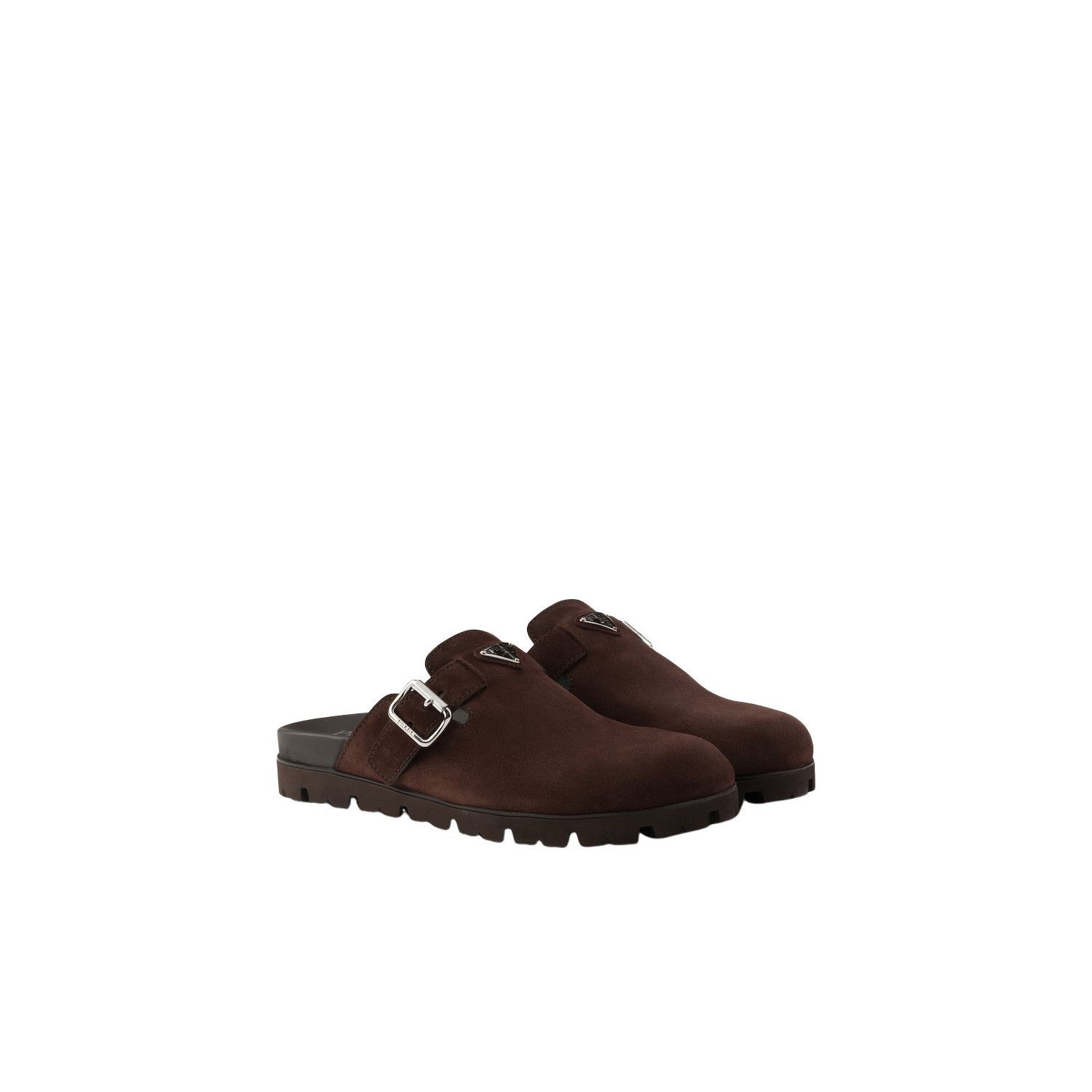 Prada PRADA $1170 Dark Brown Suede Mules New & Authentic (Men's si Size US 8 / EU 41 - 1 Thumbnail