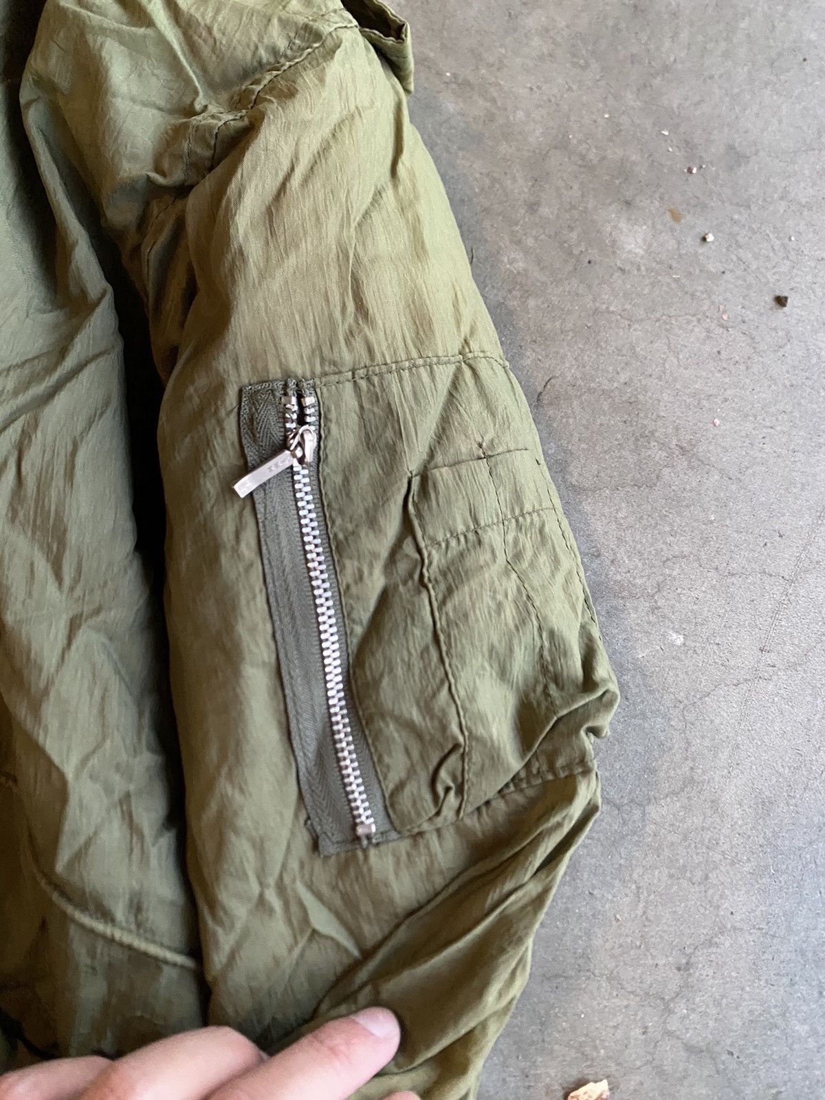 Vintage Vintage Army Green Flight Bomber Jacket Size US L / EU 52-54 / 3 - 2 Thumbnail