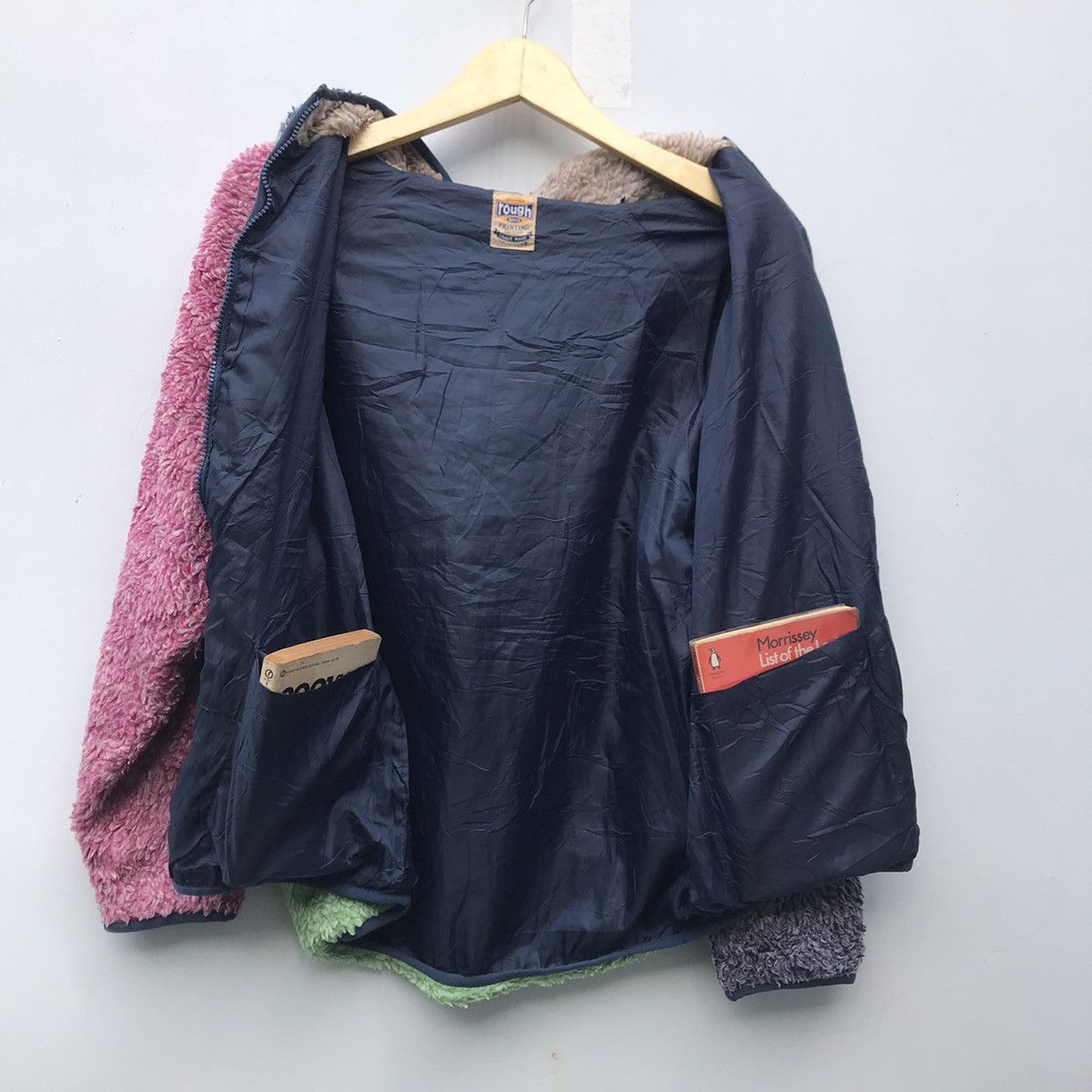 Japanese Brand × Vintage Vintage rare Rough fur fleece jacket world printing factory Size US M / EU 48-50 / 2 - 10 Thumbnail