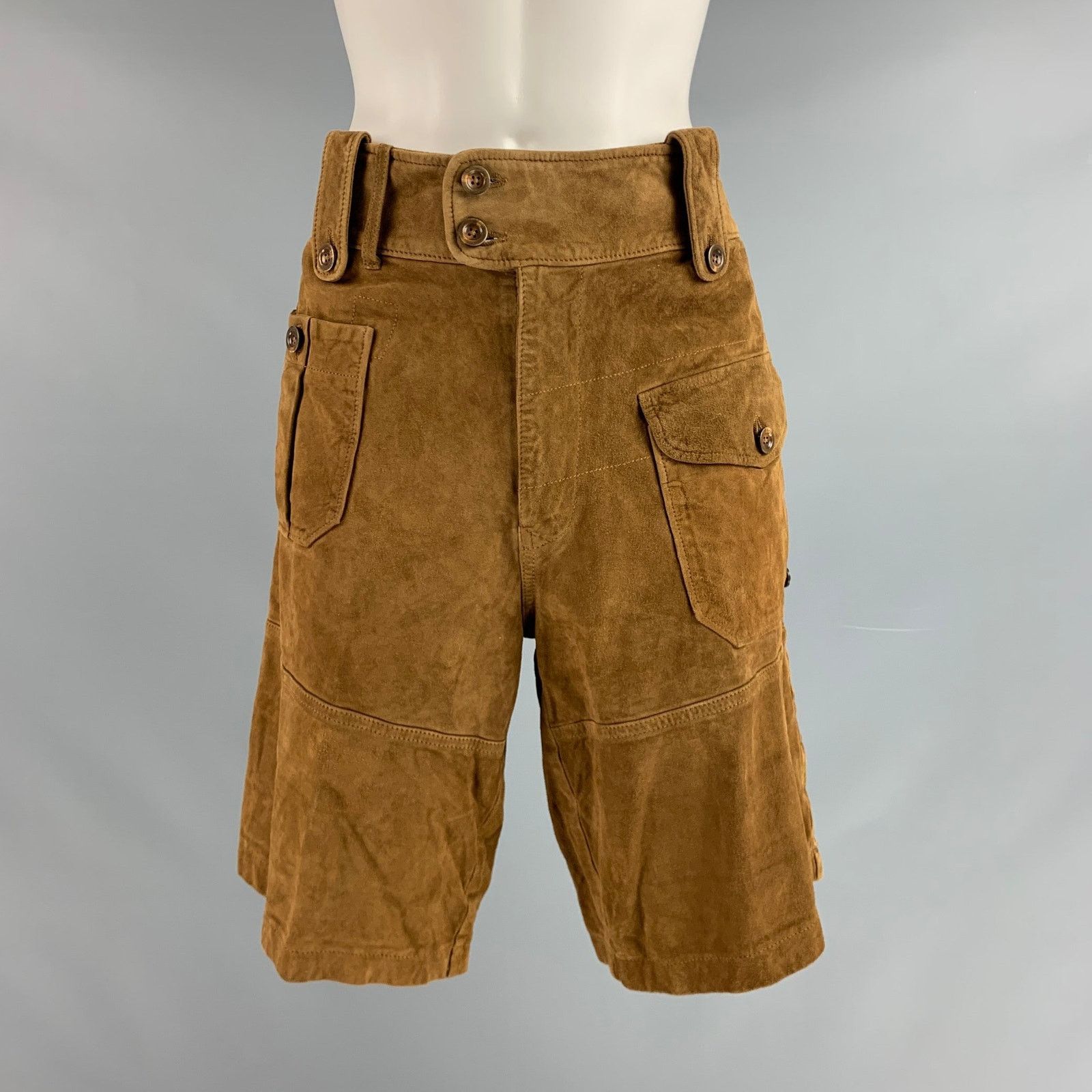 Polo Ralph Lauren POLO by RALPH LAUREN Size 6 Brown Suede Cargo Shorts Size 28" / US 6 / IT 42 - 1 Thumbnail