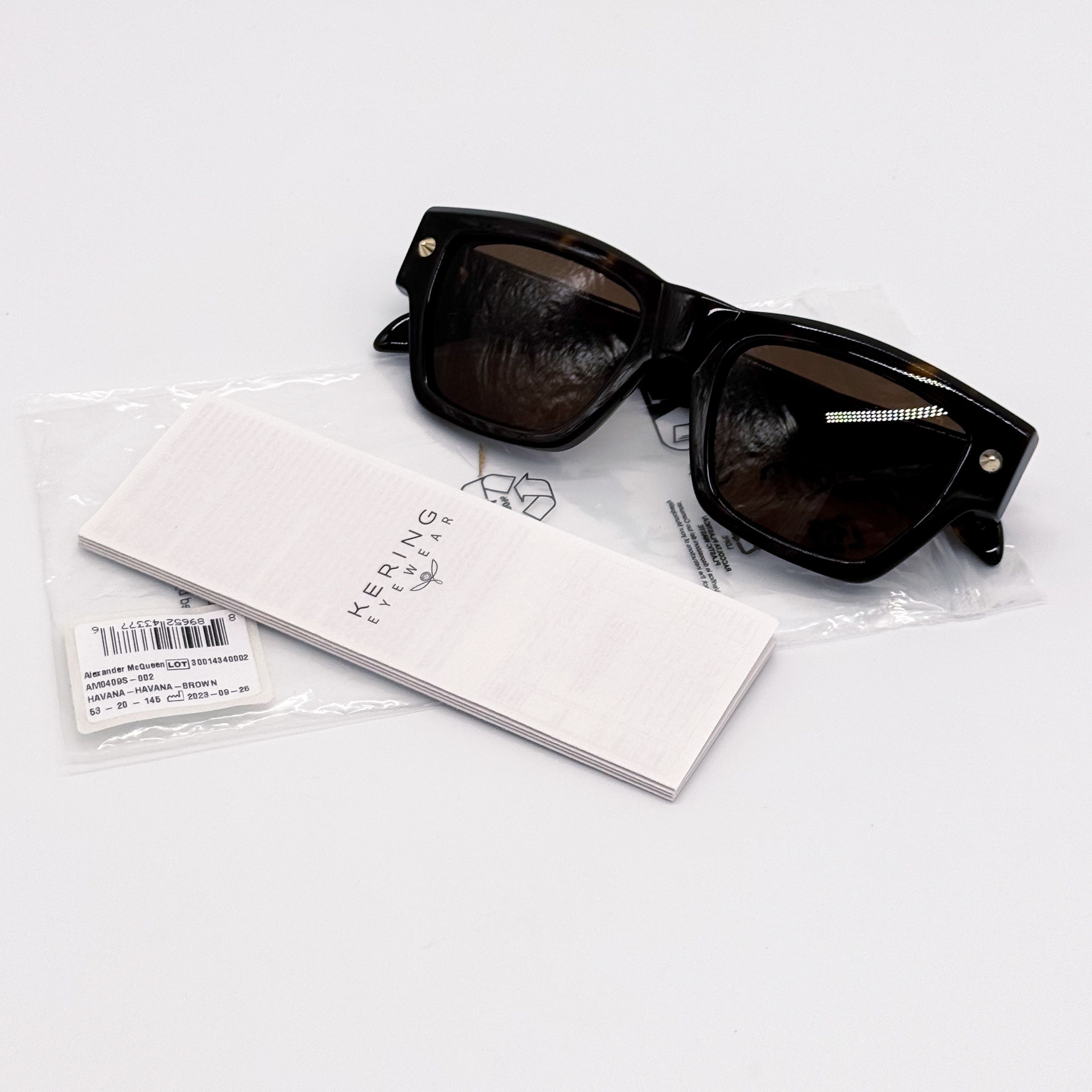 Alexander McQueen NEW ALEXANDER MCQUEEN AM0409S 002 HAVANA SUNGLASSES Size ONE SIZE - 10 Thumbnail