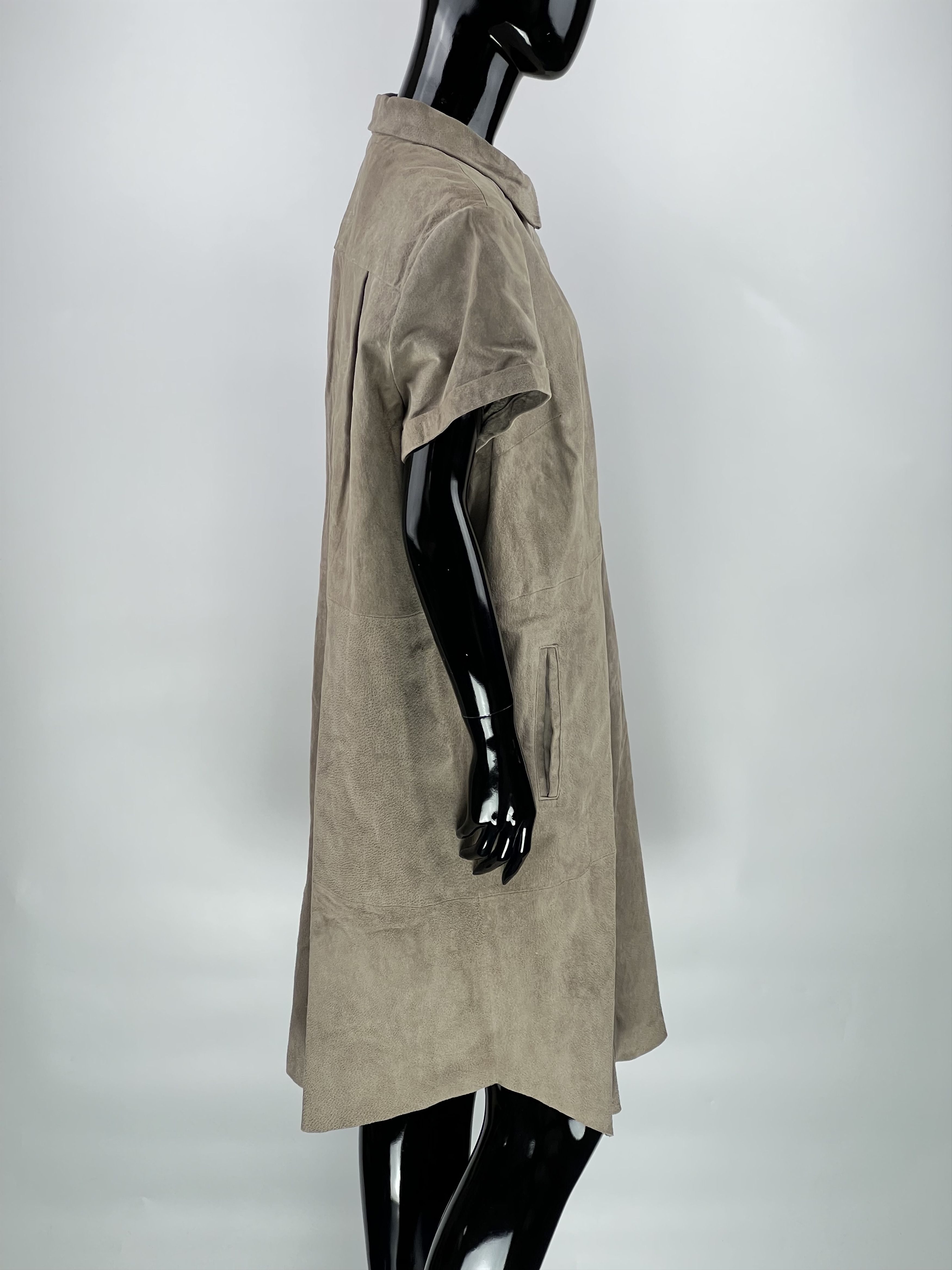 230€ NWT Mart Visser Beige Suede Button Up Dress Size 46