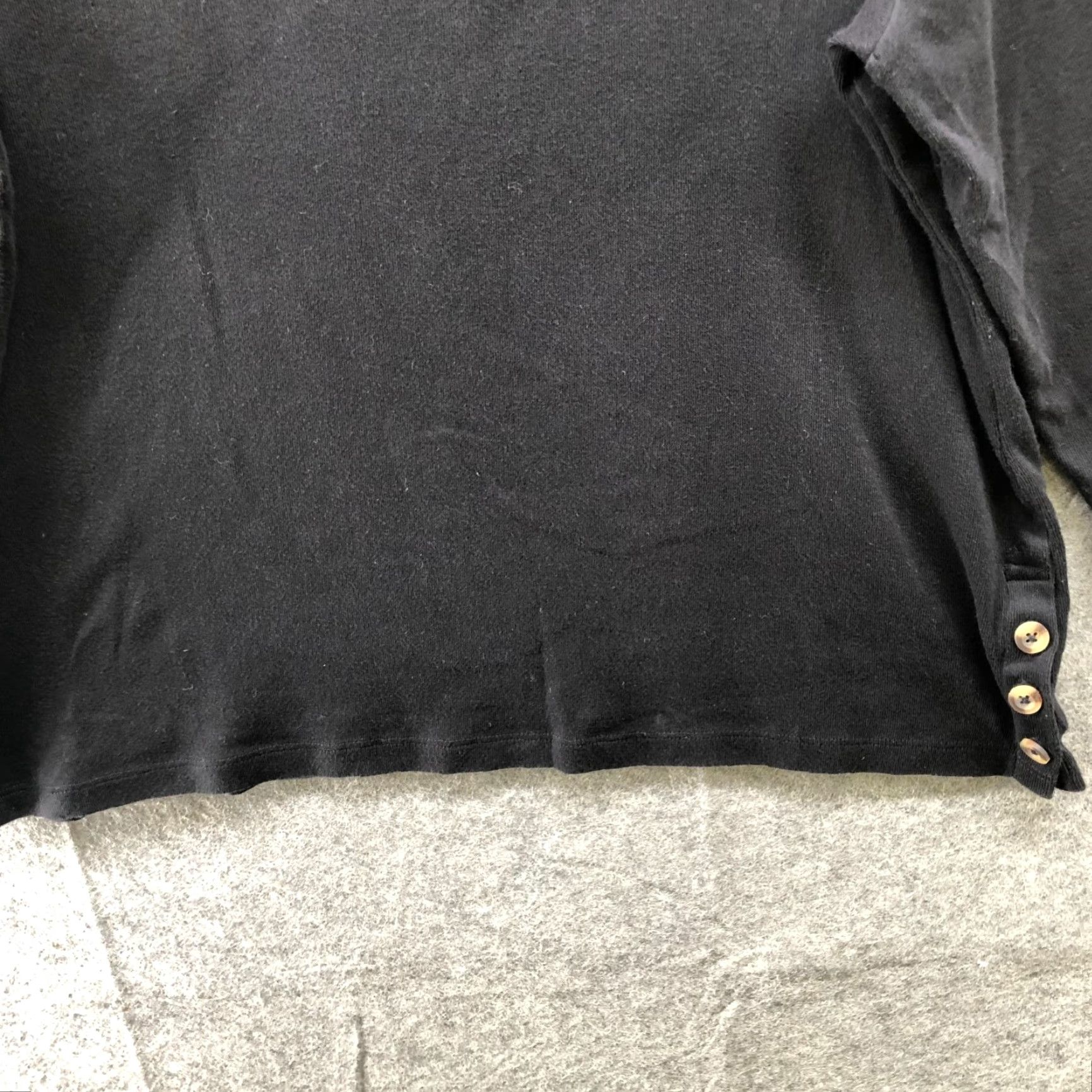 Vintage Chico's The Ultimate Tee Womens XL Supima Cotton Square Neck 3/4 Sleeve Shirt Black Easy Care Casual Knit Cotton Vintage: No Size XL / US 12-14 / IT 48-50 - 4 Thumbnail