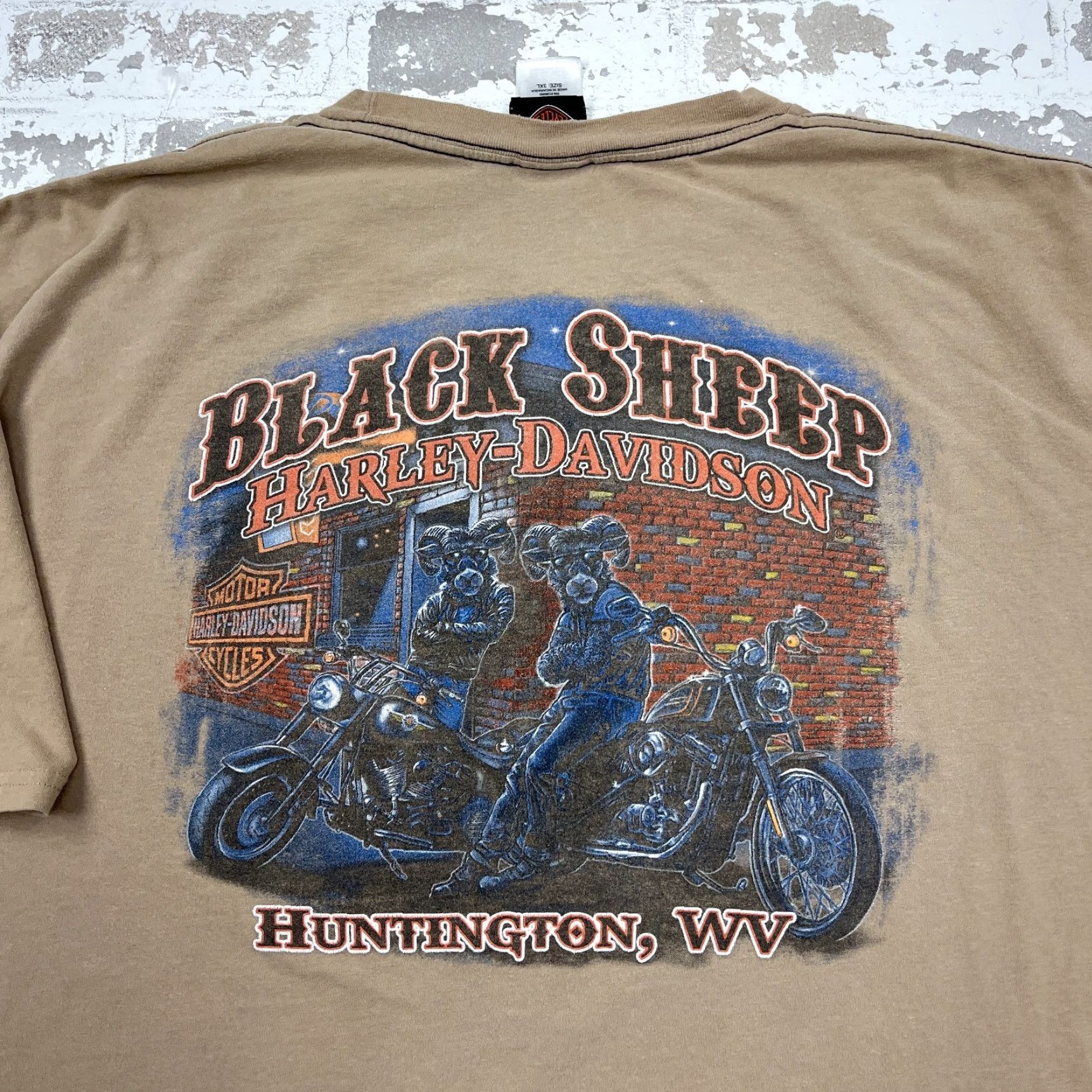 Harley Davidson Harley-Davidson Shirt Men 3XL Brown T Tee Black Sheep Racing Retro Biker Logo Graphic Print Casual Short Sleeve T-Shirt Mens Size US XXL / EU 58 / 5 - 3 Thumbnail