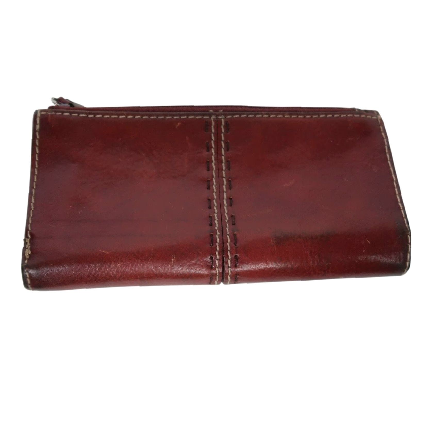 Fossil FOSSIL Leather Clutch Fold Wallet Brown Red-Brown Envelope Wallet Women Size ONE SIZE - 2 Thumbnail