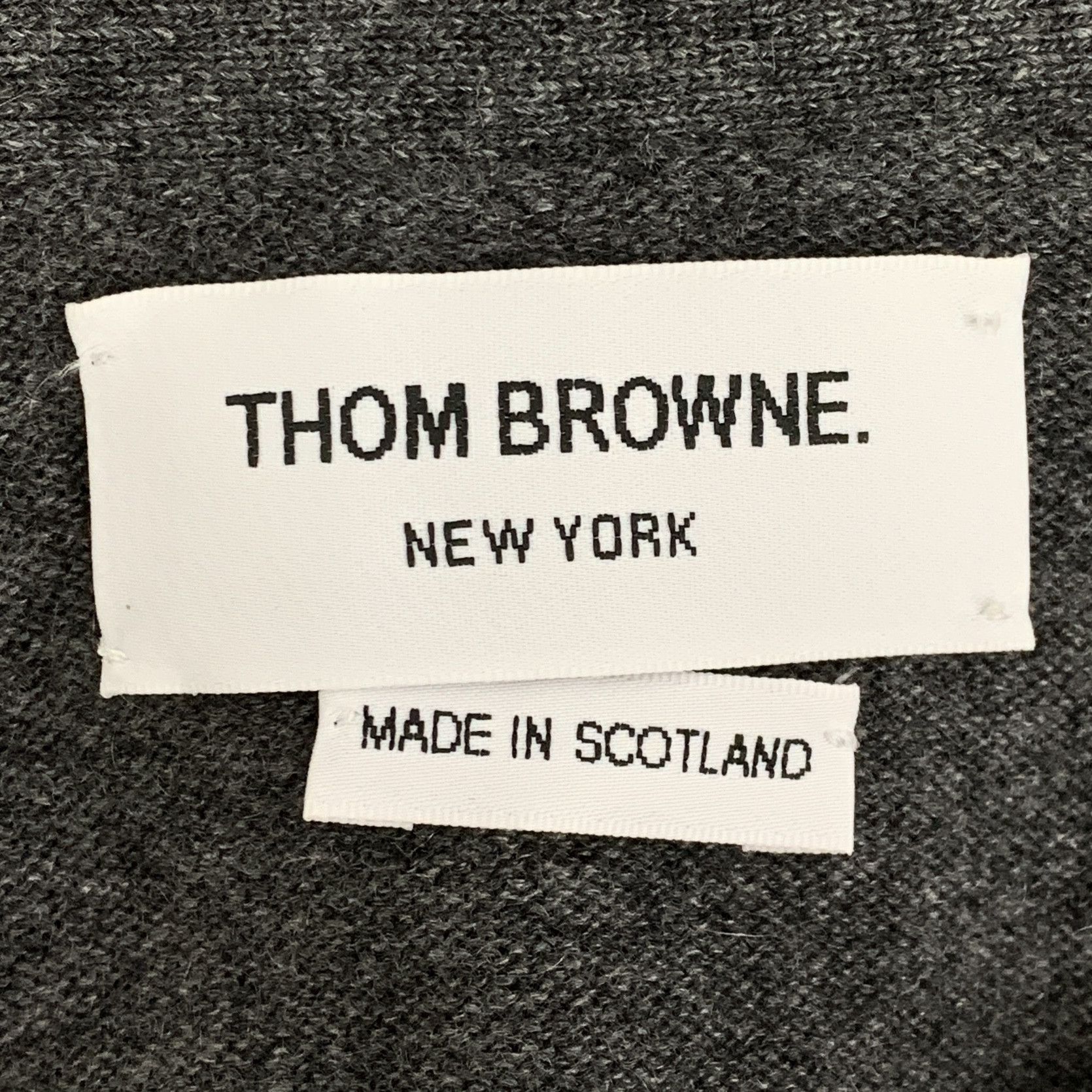 Thom Browne Dark Grey 4-Bar Cashmere Cardigan (Size 3)