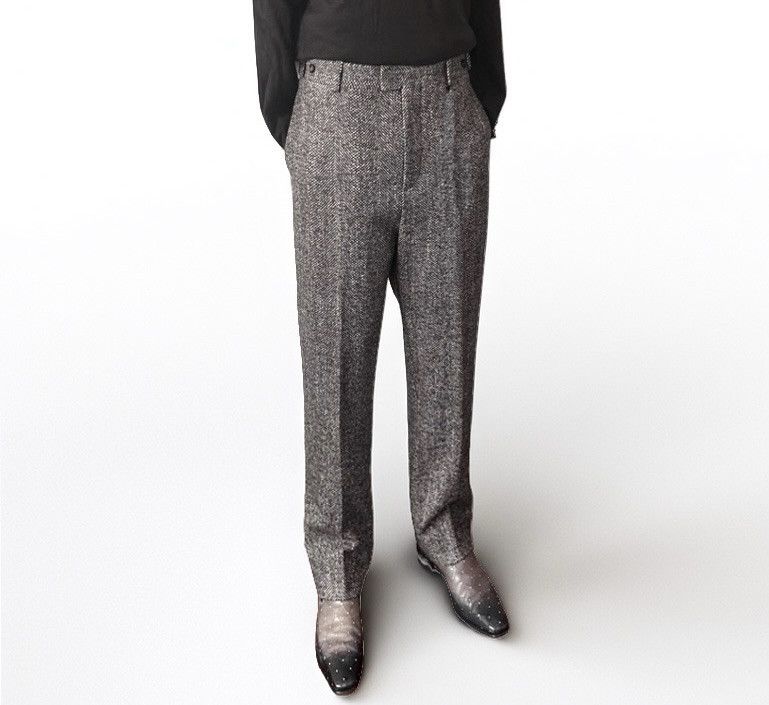 Bottega Veneta Textured Wool Chevron Trousers Size US 32 / EU 48 - 1 Thumbnail