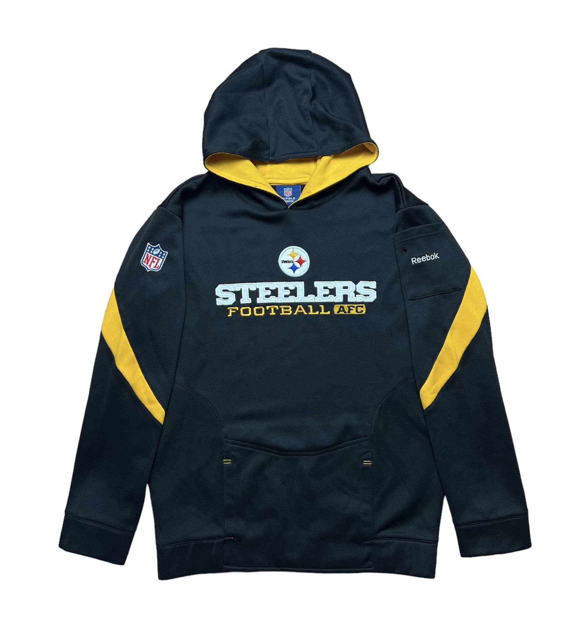 Vintage REEBOK NFL Pittsburgh Steelers Hoodie Sweatshirt S Fast shipping 