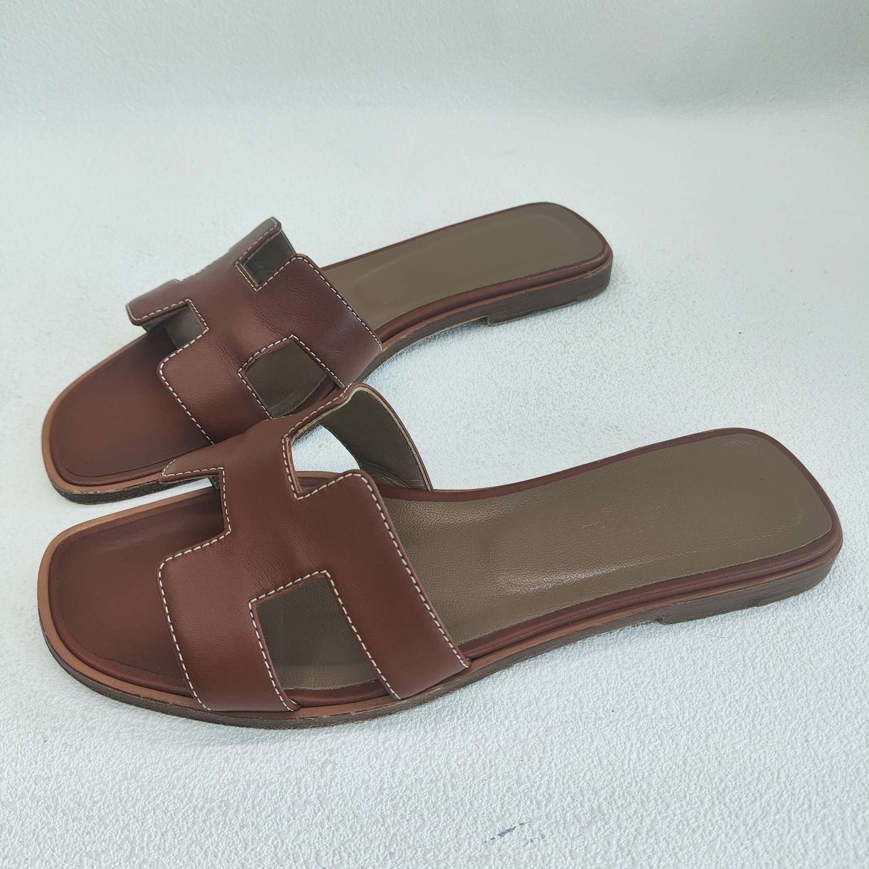Hermes Hermes Brown Sandals us_6-5 Women Size US 6.5 / IT 36.5 - 1 Thumbnail
