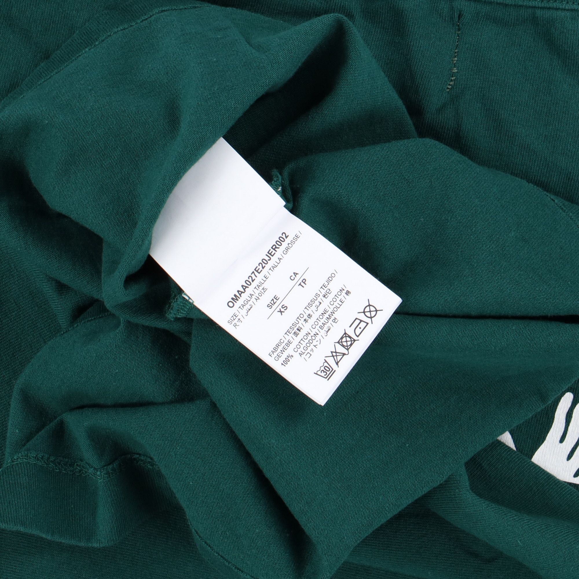 Off-White Green Swimming Man Big Logo T-Shirt Size XS / US 0-2 / IT 36-38 - 6 Thumbnail