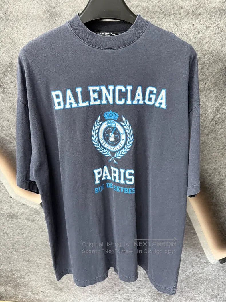 Balenciaga Balenciaga Dark Blue Short Sleeve Size US M / EU 48-50 / 2 - 1 Thumbnail
