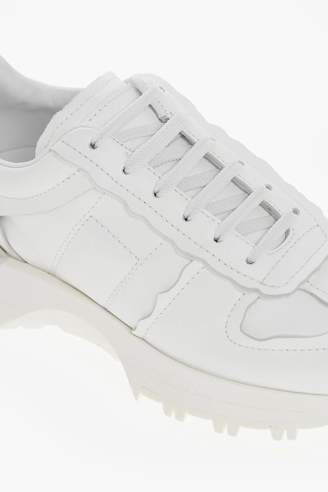 Maison Margiela og1mm0326 Leather Low-Top Sneakers in White Size US 9 / EU 42 - 4 Thumbnail