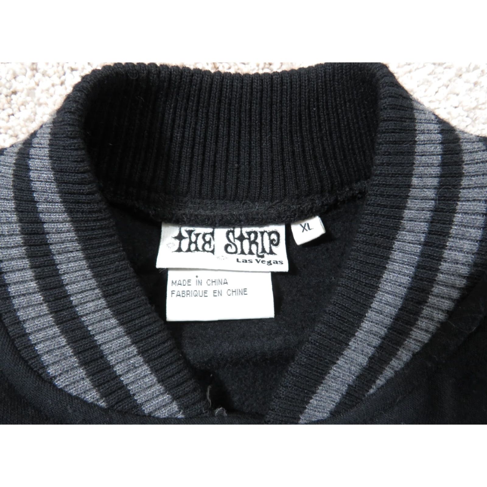 Vintage VINTAGE The Strip Jacket Men M Gray/Black Fleece Full Zip Casual Mid-Length Stand-Up Collar Size US M / EU 48-50 / 2 - 4 Thumbnail