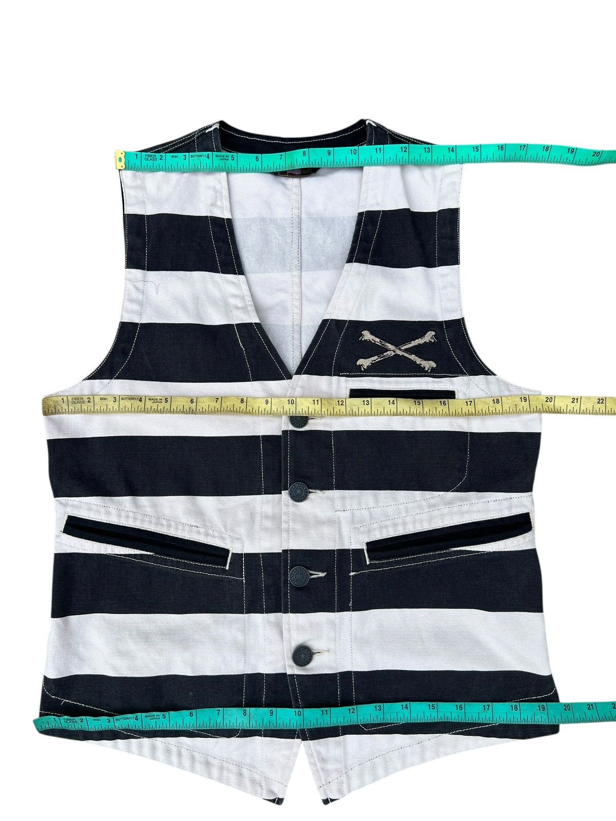 Vanson Leathers Vanson Cottons Jailer Border Striped Cotton Canvas Vest Size US S / EU 44-46 / 1 - 4 Thumbnail