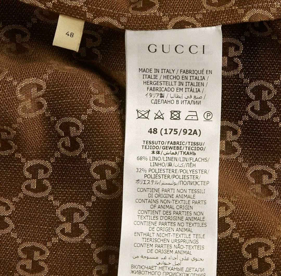 Gucci Gucci gg linen blend canvas shirt Size US M / EU 48-50 / 2 - 6 Thumbnail