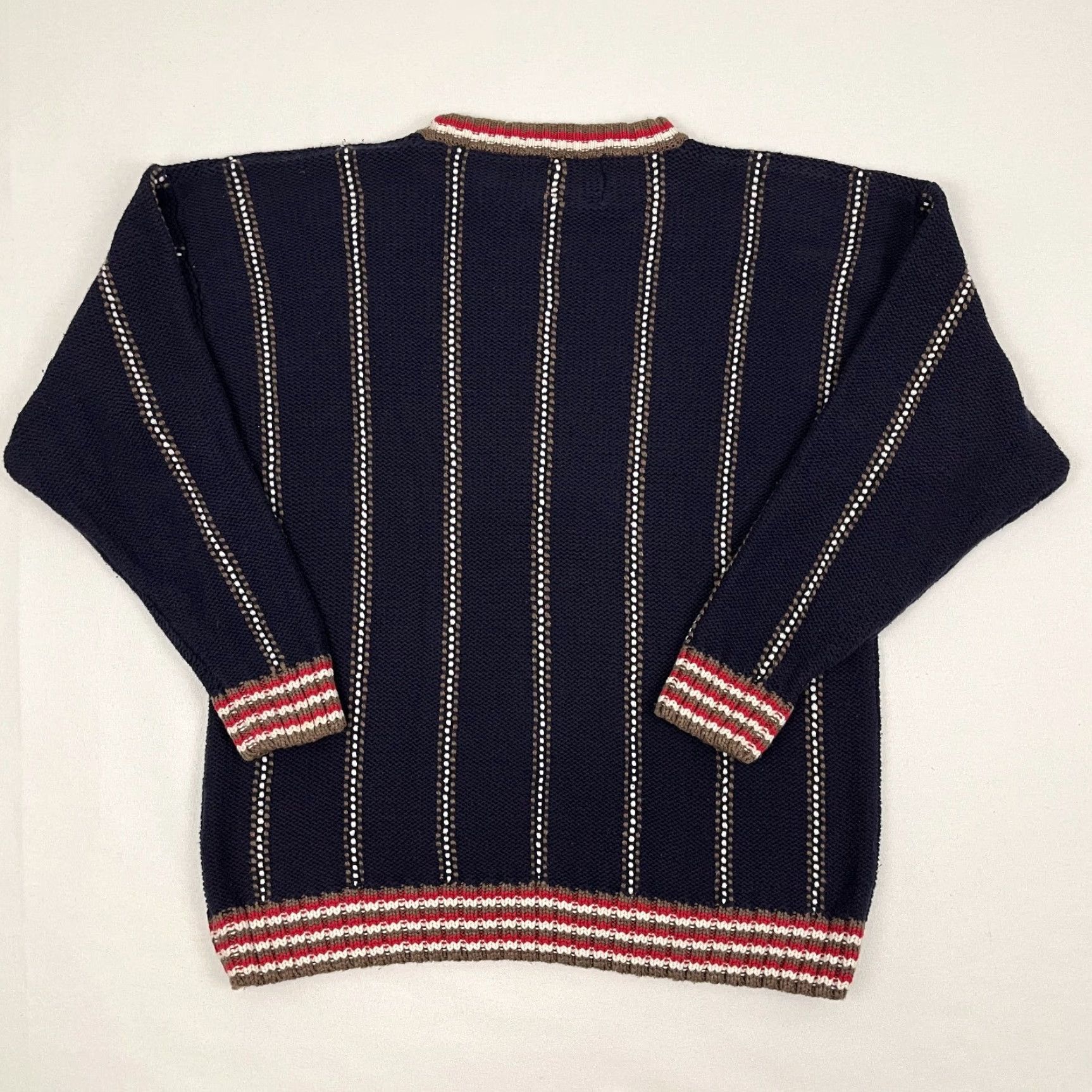 Brooks Brothers VINTAGE Brooks Brothers Sweater Mens Large Blue Striped Knit Pullover Crewneck Academia Preppy Size US L / EU 52-54 / 3 - 6 Thumbnail