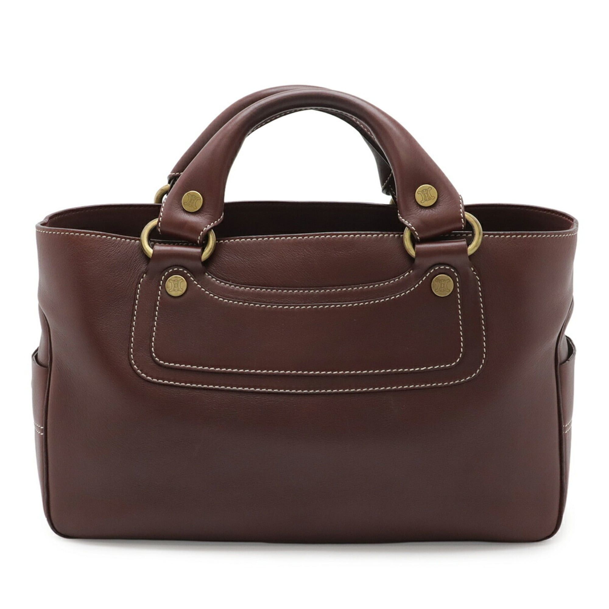 Celine CELINE Boogie Bag Handbag Tote Leather Bordeaux Wine Red Size ONE SIZE - 1 Thumbnail