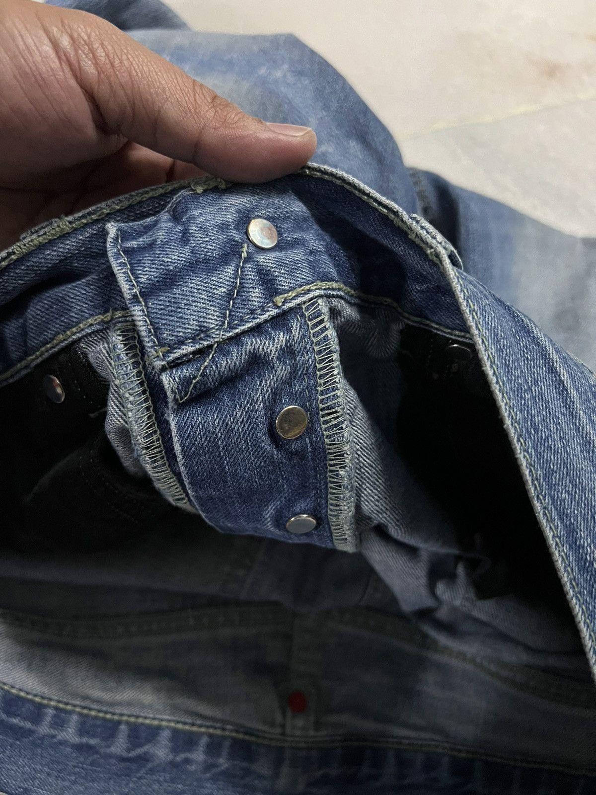 Evisu × Puma 💥90’s💥Vintage Evisu x Puma Distressed Ripped Jean Size US 34 / EU 50 - 18 Thumbnail