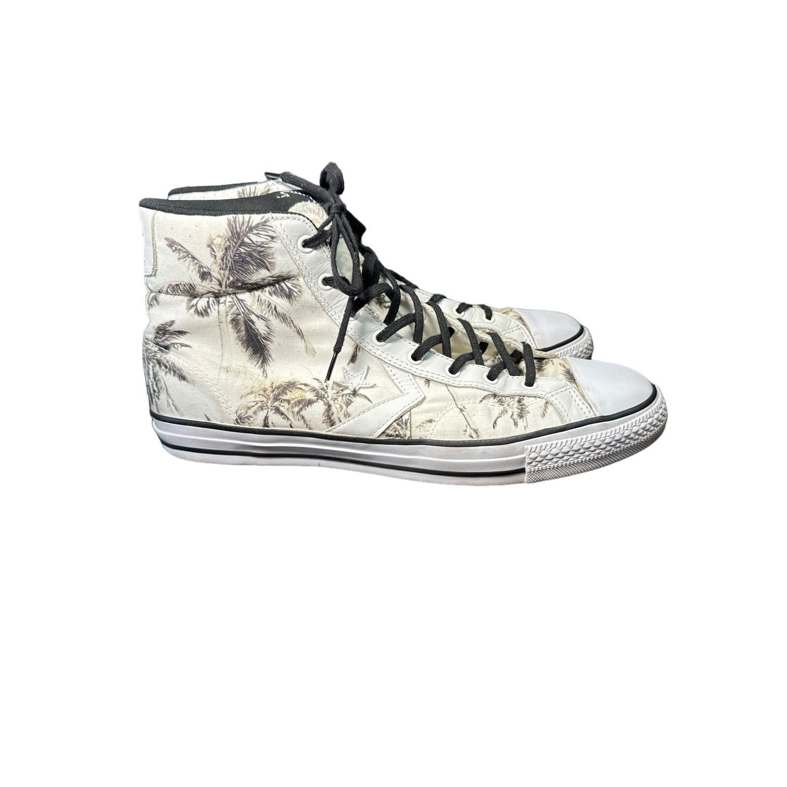 Converse Converse white Hi Top Canvas Sneakers palm trees men sz 12 Size US 12 / EU 45 - 1 Thumbnail