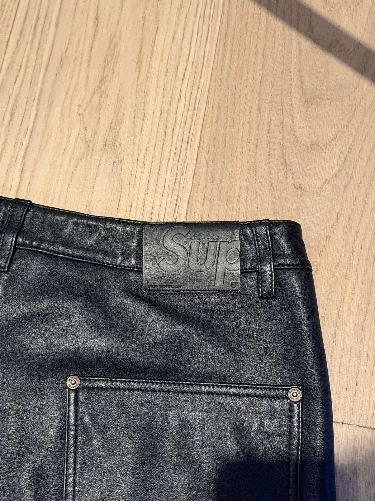 Supreme F/W 2023 Supreme Leather Double Knee Painter Pant 'Black' Size US 36 / EU 52 - 6 Thumbnail