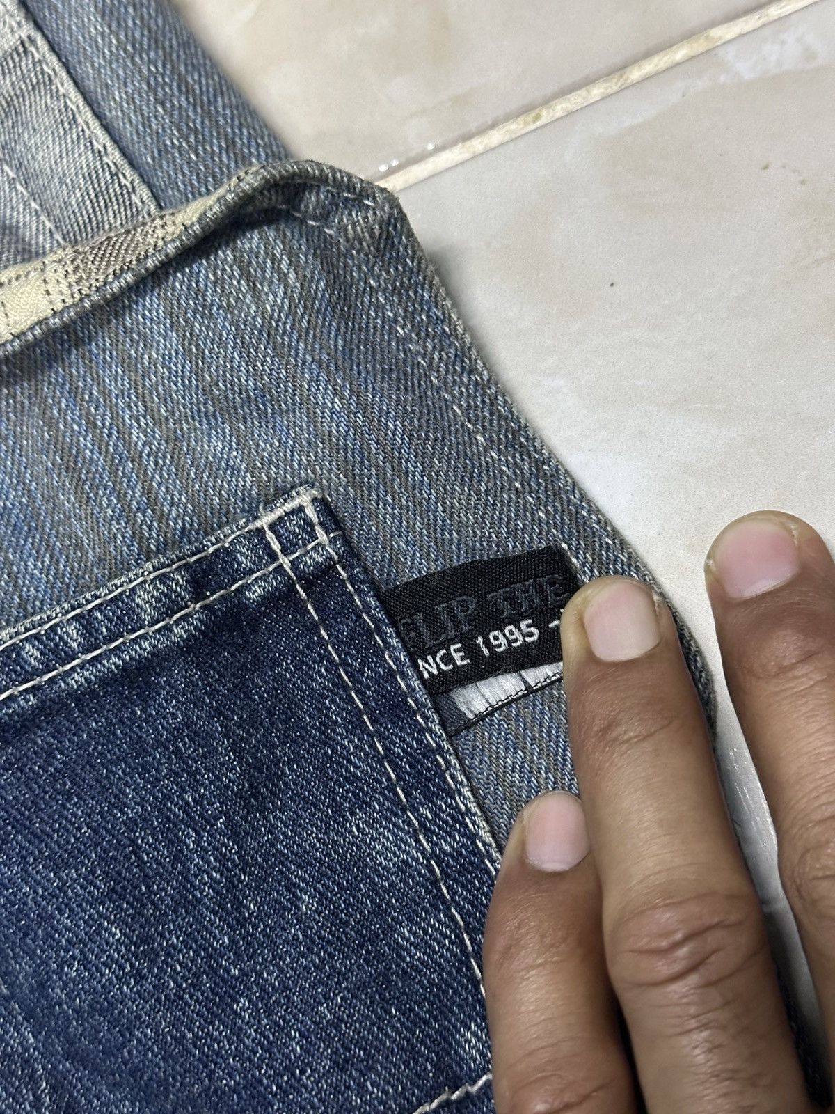 Kapital Blue Stripe Indigo Multipocket Baggy Denim Flip The scrips. Size US 36 / EU 52 - 21 Thumbnail
