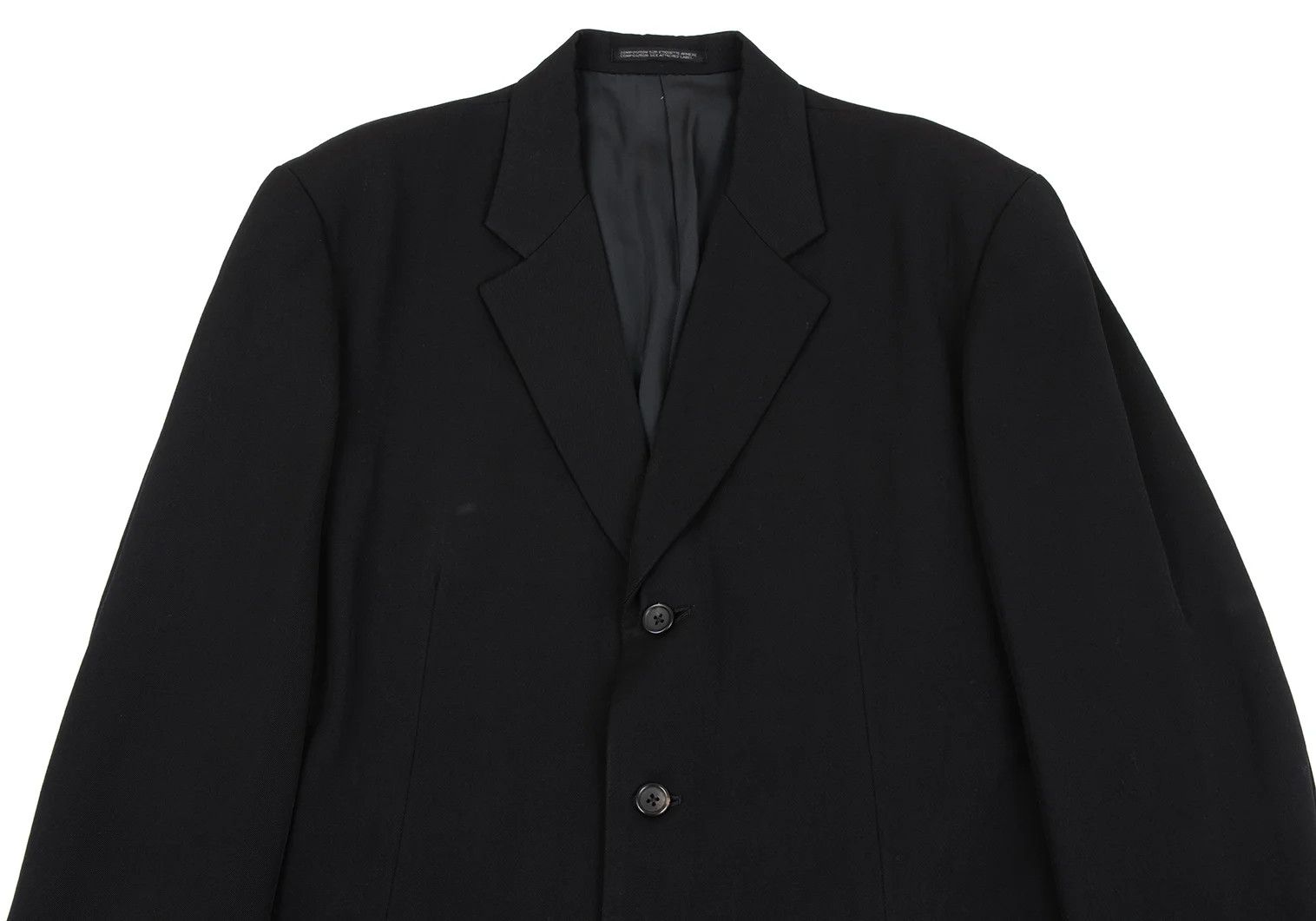 Yohji Yamamoto Yohji Yamamoto Wool Gabardine Jacket Black M Size US M / EU 48-50 / 2 - 2 Thumbnail