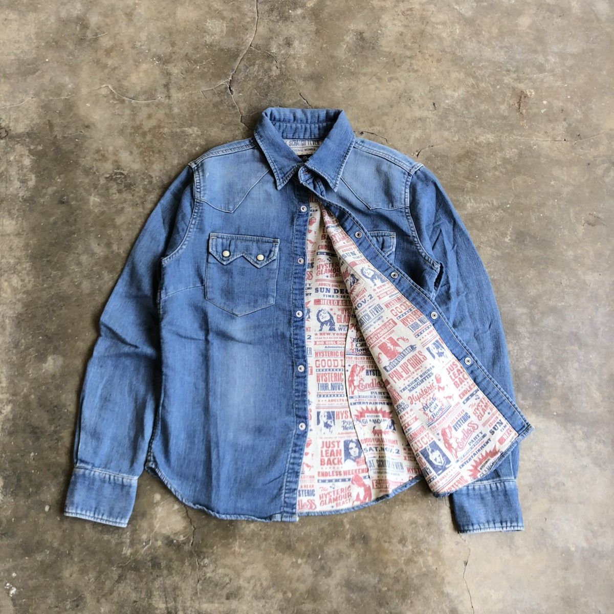 Hysteric Glamour Vintage Hysteric Glamour Western Shirt Denim Blue Jeans Size US S / EU 44-46 / 1 - 1 Thumbnail