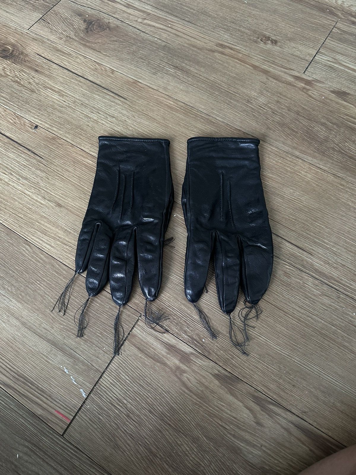 Carol Christian Poell Carol Christian Poell Leather Gloves With Tassels Size 46 - 5 Thumbnail